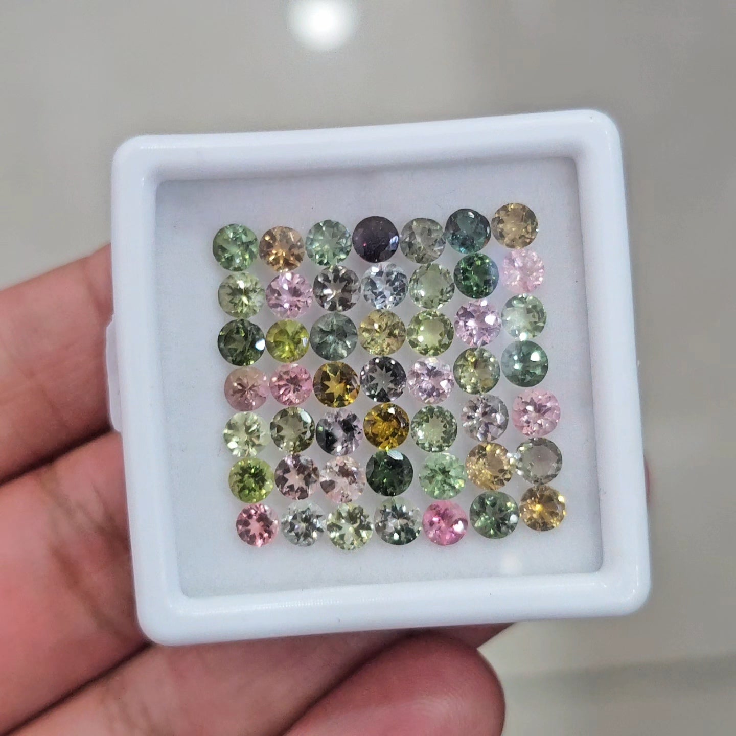 49pcs Of Natural Tourmaline Faceted | Sizes:3-4mm| Round - The LabradoriteKing