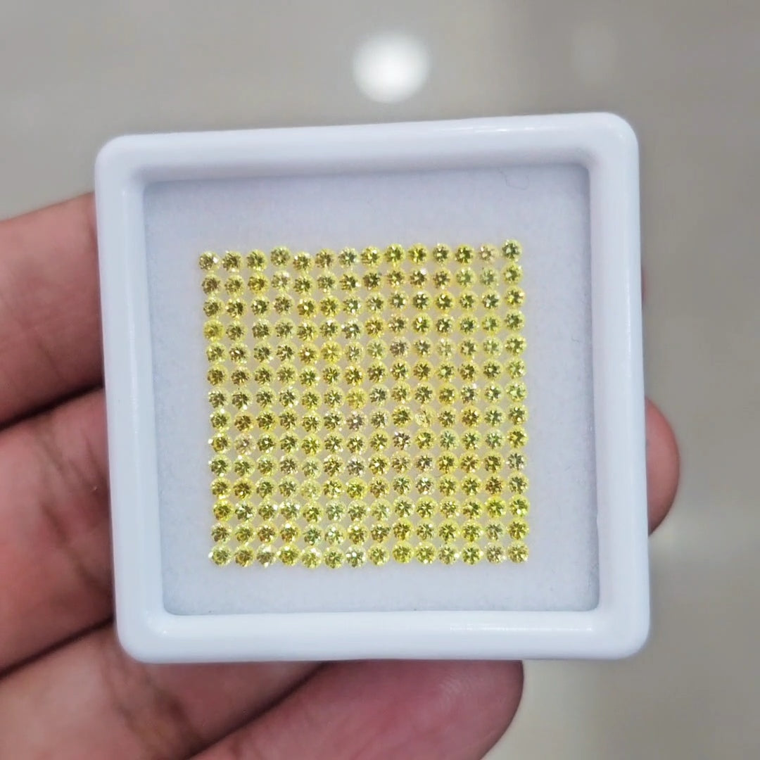 1 Box Of Natural Yellow Sapphire From Sri Lanka | 1.5mm| Round Ideal Cut - The LabradoriteKing