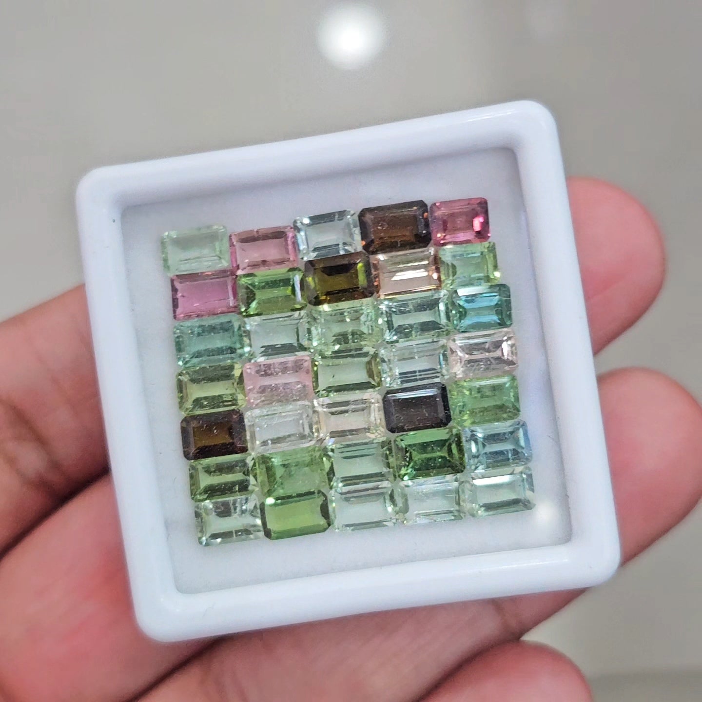 35pcs Of Natural Tourmaline Faceted | Sizes:5-7mm| Rectangle - The LabradoriteKing