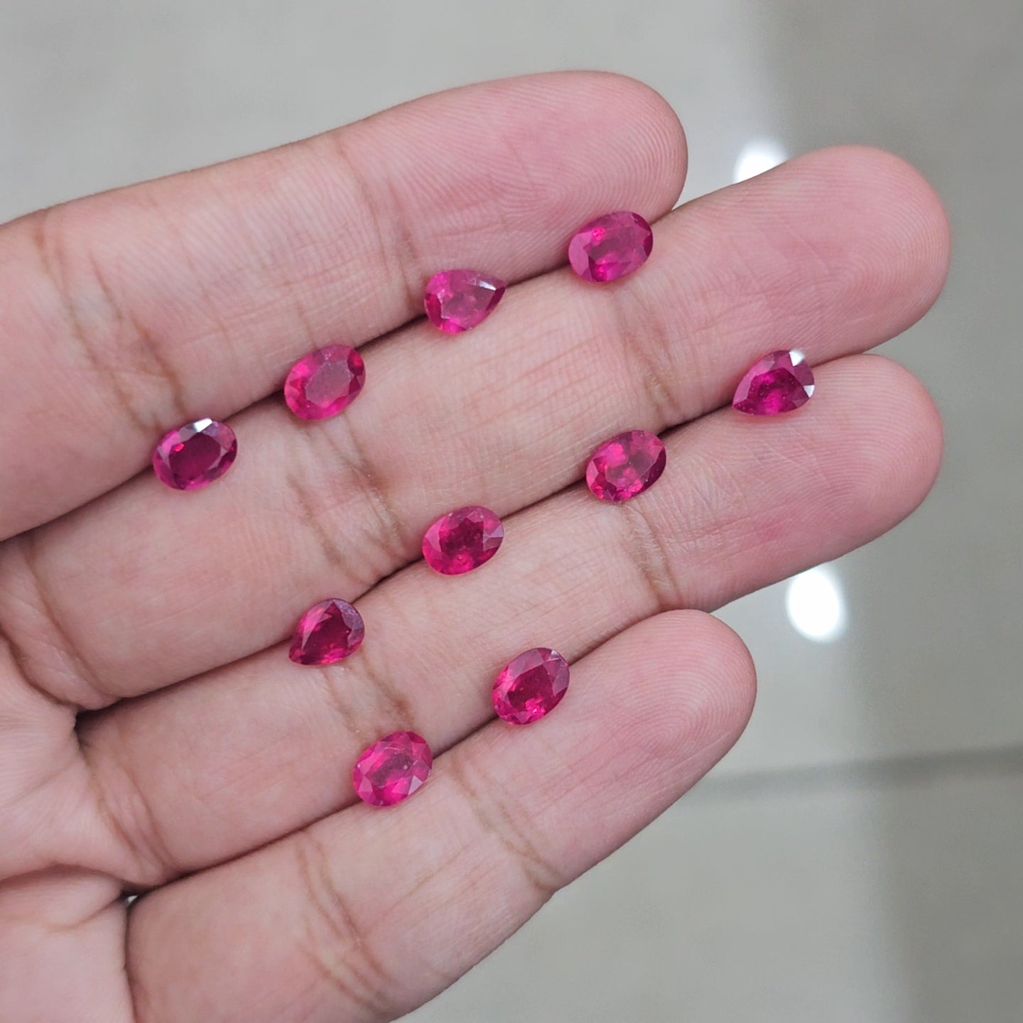 10 Pcs Of Natural Ruby Faceted | | Size:7x5mm - The LabradoriteKing