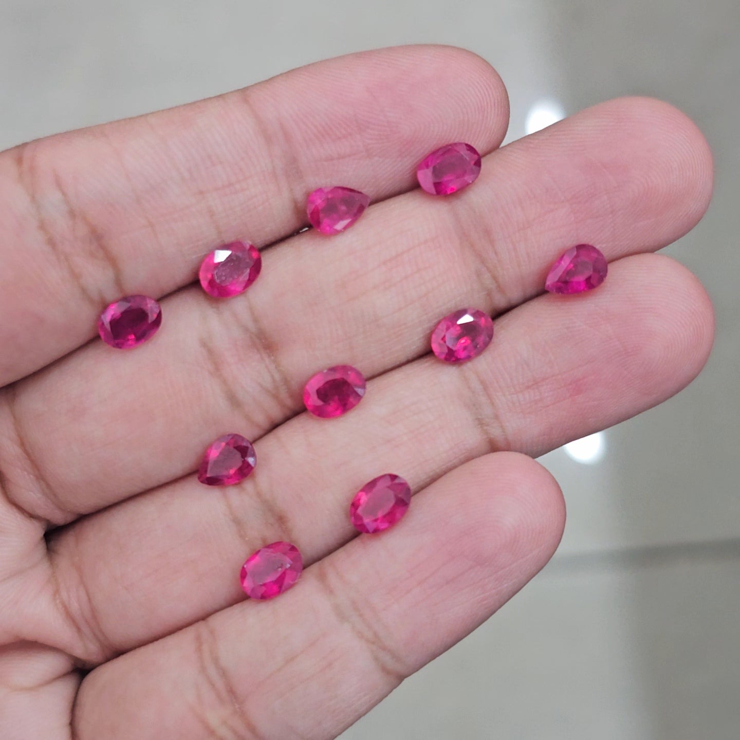 10 Pcs Of Natural Ruby Faceted | | Size:7x5mm - The LabradoriteKing