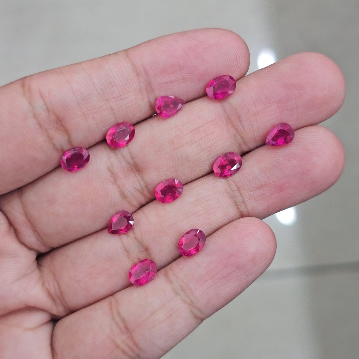 10 Pcs Of Natural Ruby Faceted | | Size:7x5mm - The LabradoriteKing