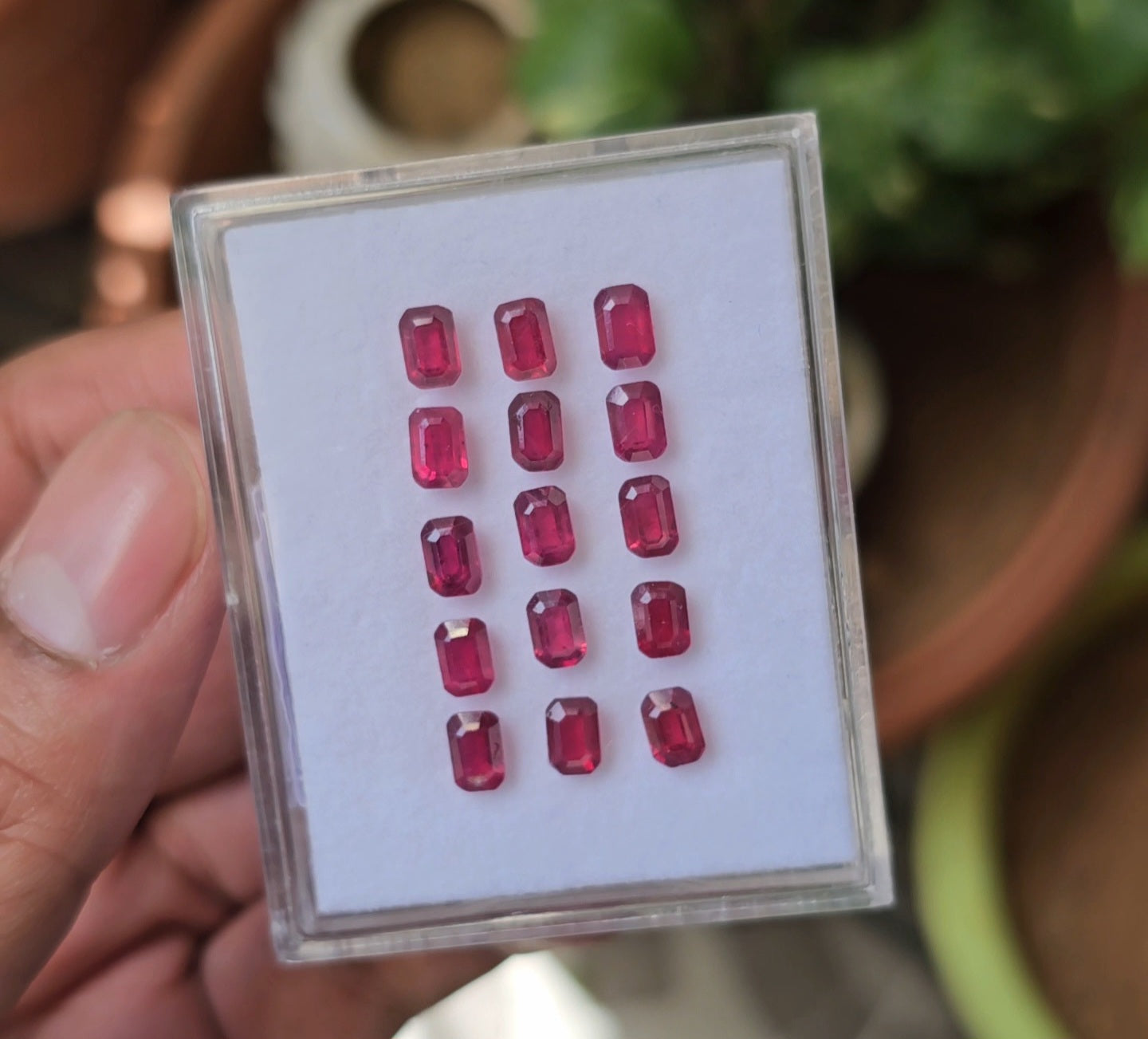 15 Pcs Of Natural Ruby Faceted Gemstone | Shape: Rectangle Size:6x4mm - The LabradoriteKing