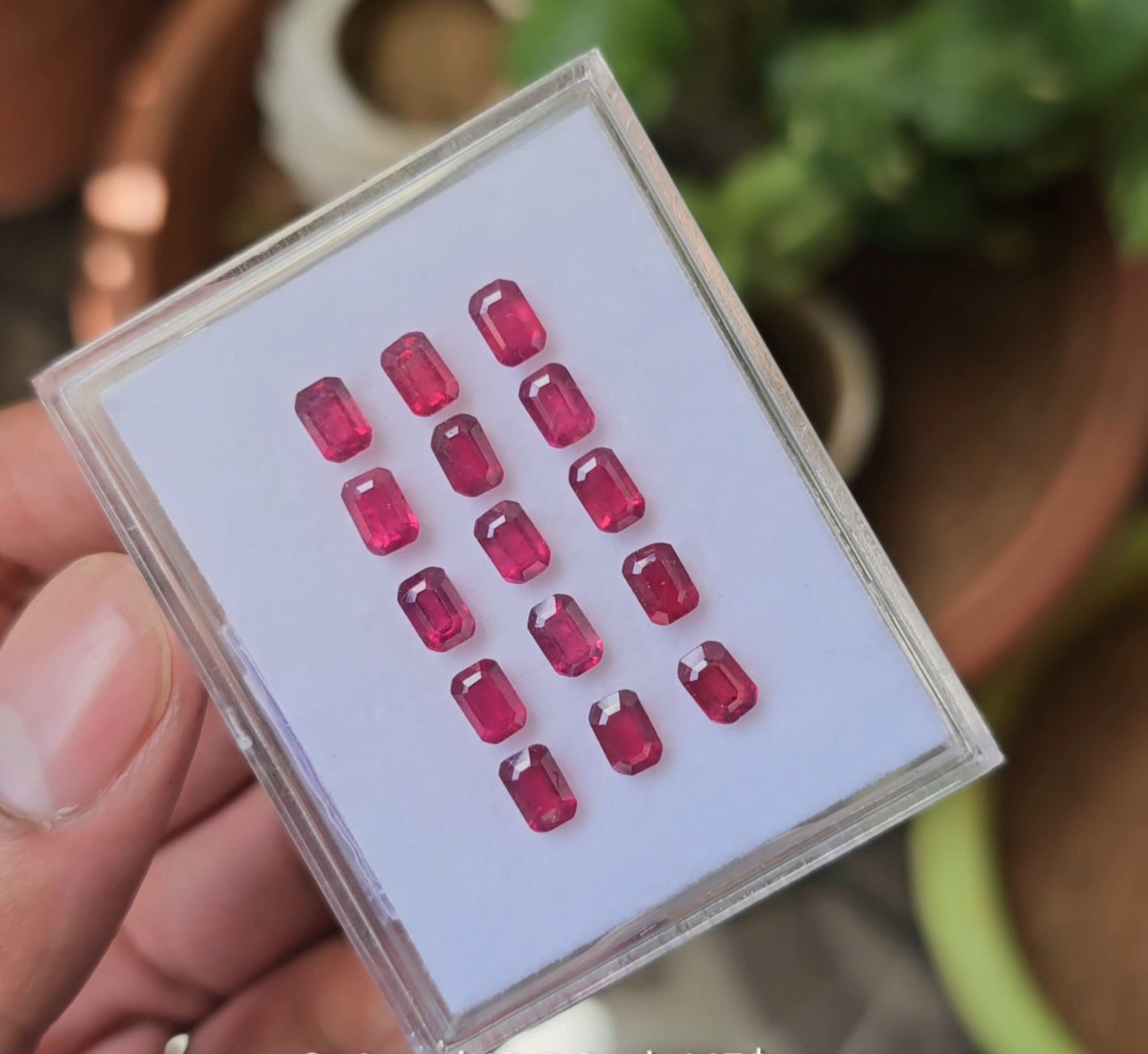 15 Pcs Of Natural Ruby Faceted Gemstone | Shape: Rectangle Size:6x4mm