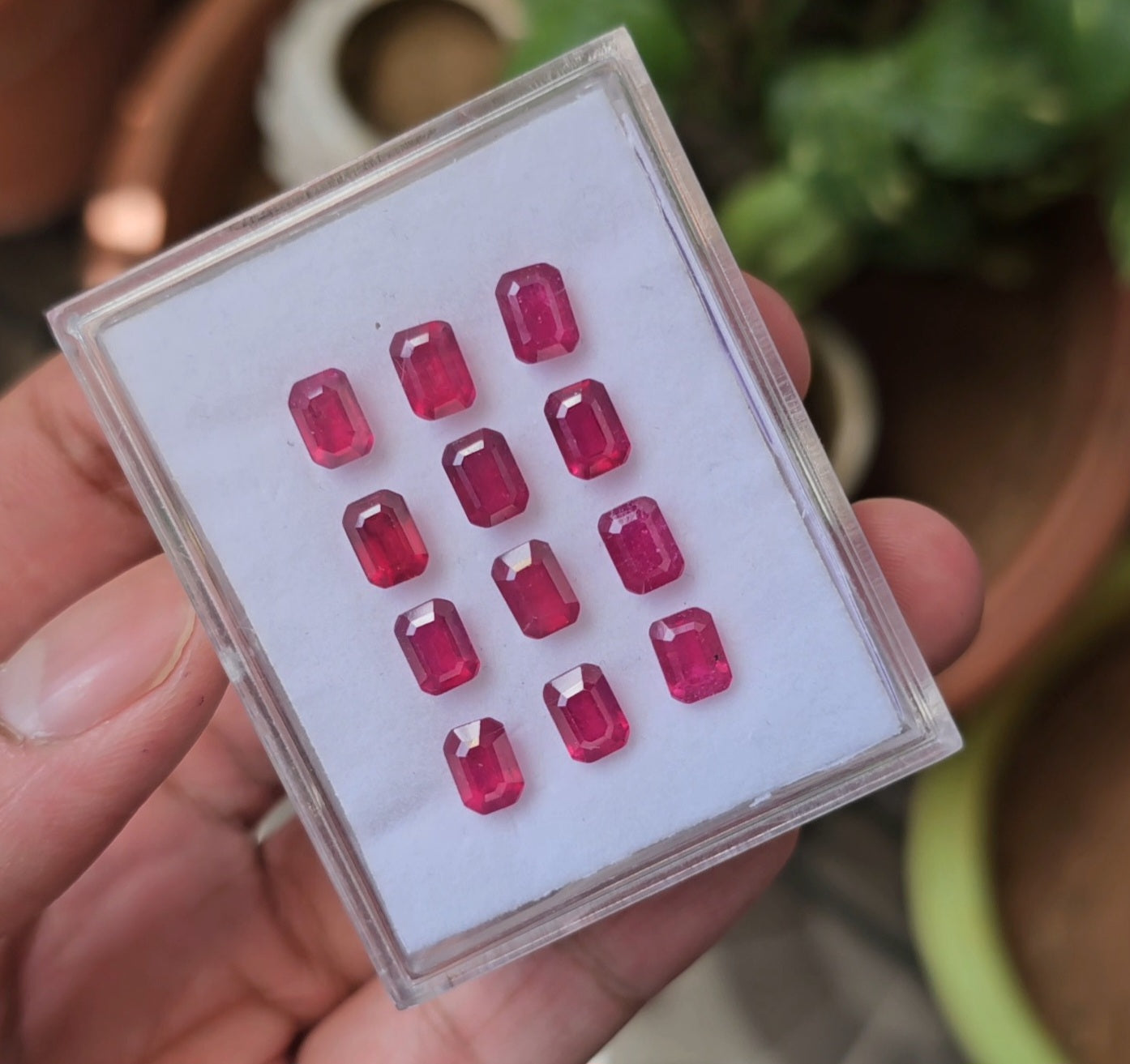 12 Pcs Of Natural Ruby Faceted Gemstone | Shape: Rectangle Size:7x5mm - The LabradoriteKing