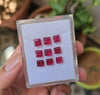 9 Pcs Of Natural Ruby Faceted Gemstone | Shape: Sqaure Size:6mm - The LabradoriteKing