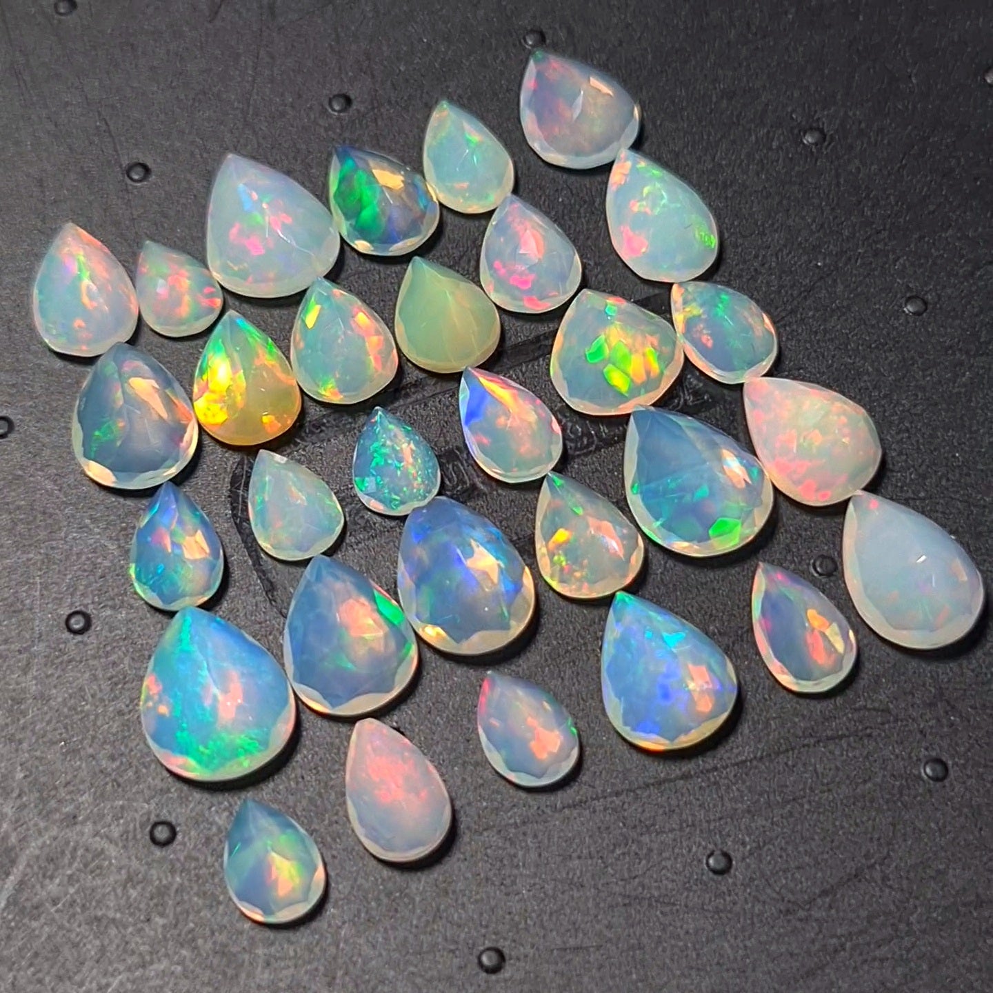 30 pcs Natural Ethiopian Opal Rose Cuts | Pear Shape | Size:7-10mm - The LabradoriteKing