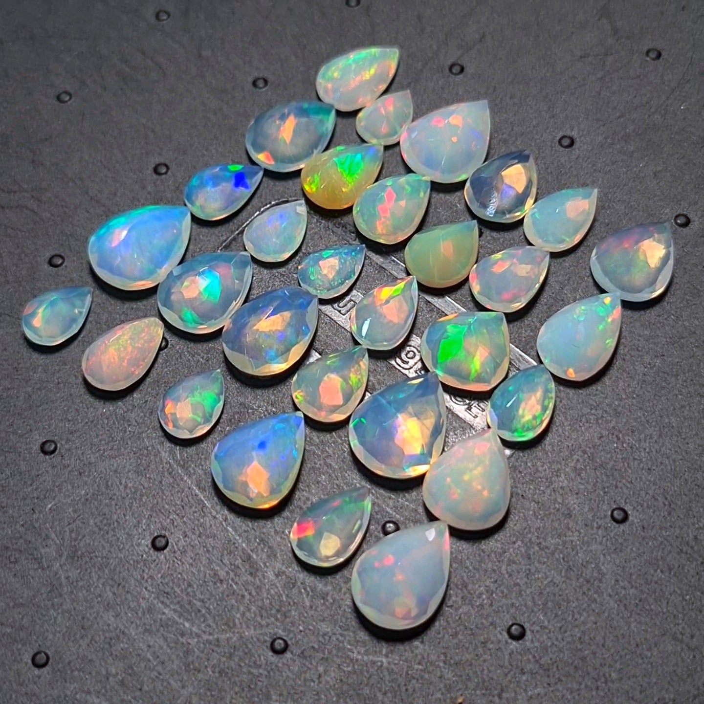 30 pcs Natural Ethiopian Opal Rose Cuts | Pear Shape | Size:7-10mm - The LabradoriteKing