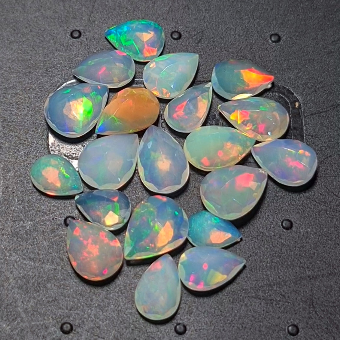 20 pcs Natural Ethiopian Opal Rose Cuts | Pear Shape | Size:7-9mm - The LabradoriteKing