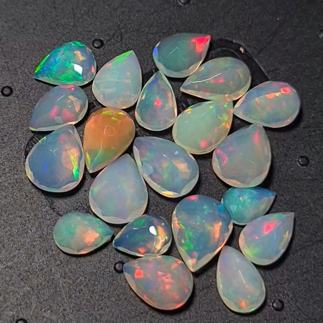 20 pcs Natural Ethiopian Opal Rose Cuts | Pear Shape | Size:7-9mm - The LabradoriteKing