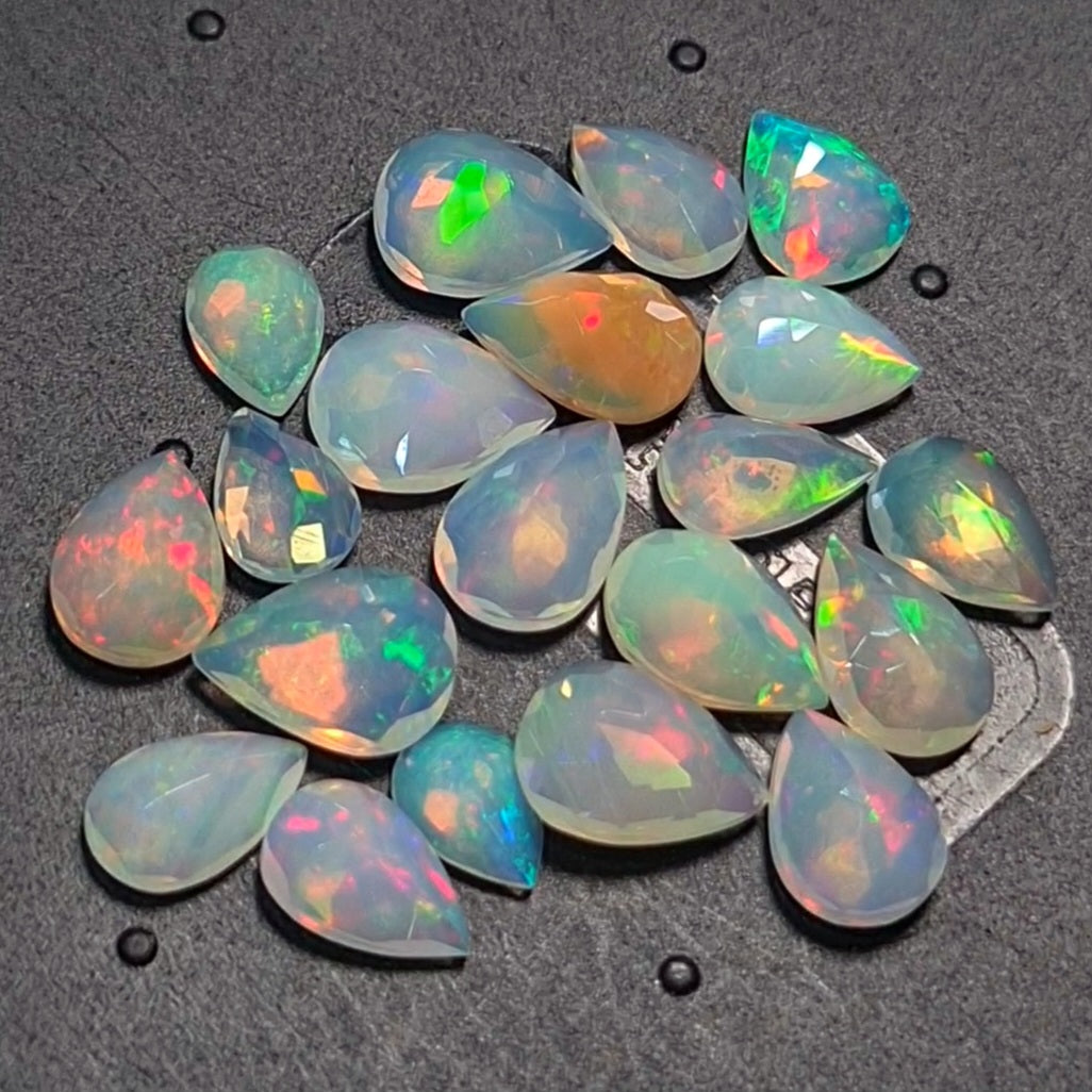 20 pcs Natural Ethiopian Opal Rose Cuts | Pear Shape | Size:7-9mm - The LabradoriteKing