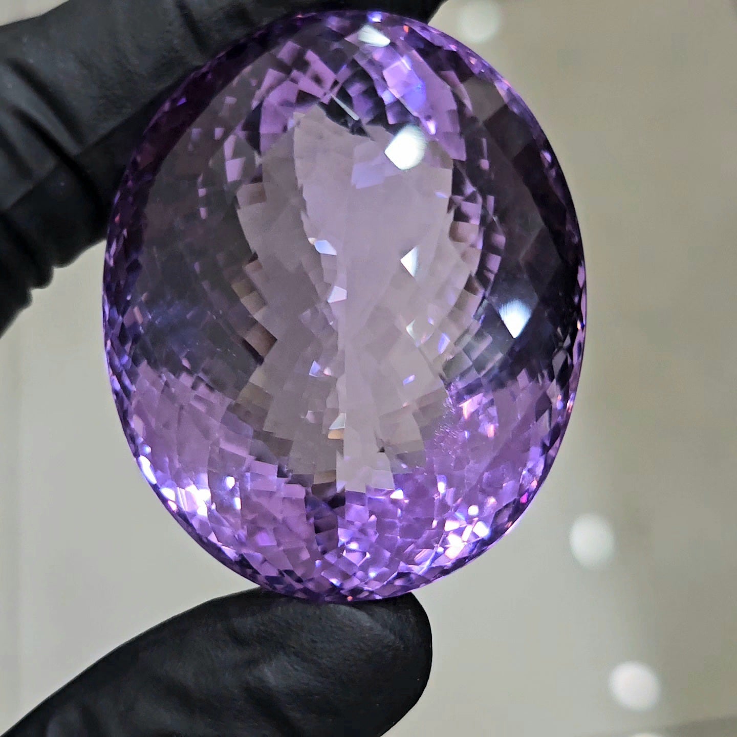 367Cts | Natural Big Size Jumbos Lavender Amethyst Checkerboard Cut | Oval Shape | 49x40mm - The LabradoriteKing