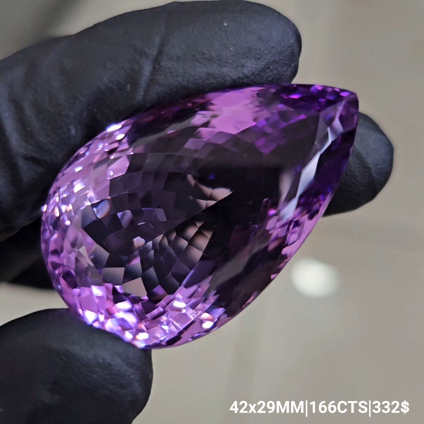 Natural Deep Color Amethyst Faceted | Pear | Size: 42x29MM - The LabradoriteKing