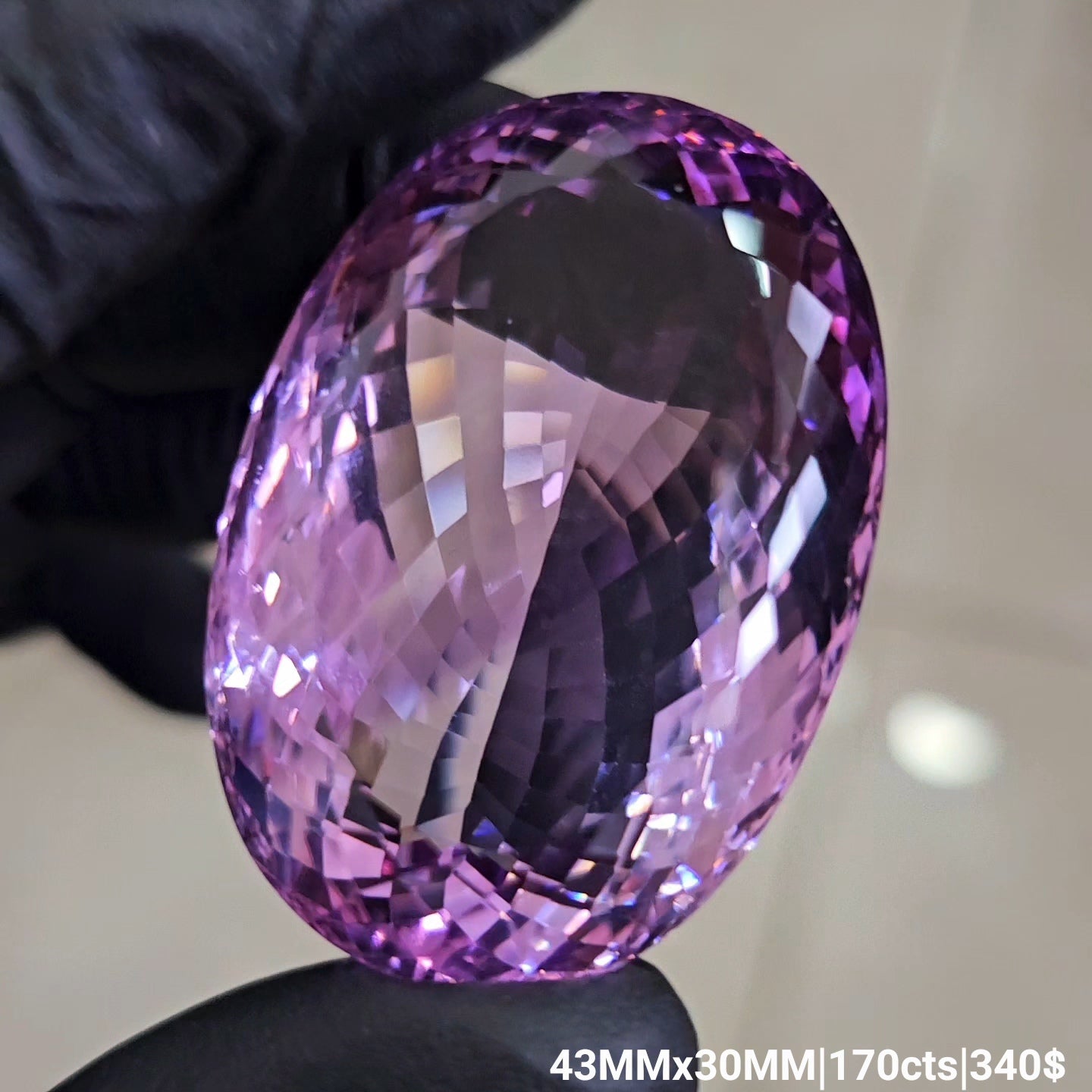 Natural Deep Color Amethyst Faceted | Oval | Size: 43x30MM - The LabradoriteKing