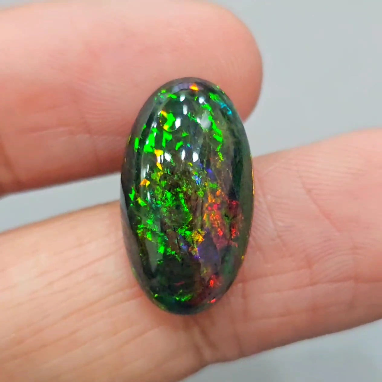 Natural Ethiopian Black Smoked Opal Cabochon | Oval | Size: 20x12mm | 6.8 Cts