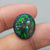 Natural Ethiopian Black Smoked Opal Cabochon | Oval | Size: 17x14mm | 7.9 Cts