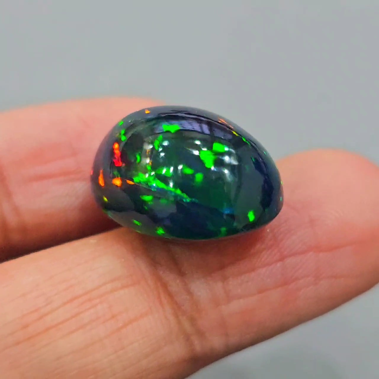 Natural Ethiopian Black Smoked Opal Cabochon | Oval | Size: 22x16mm | 18.5 Cts