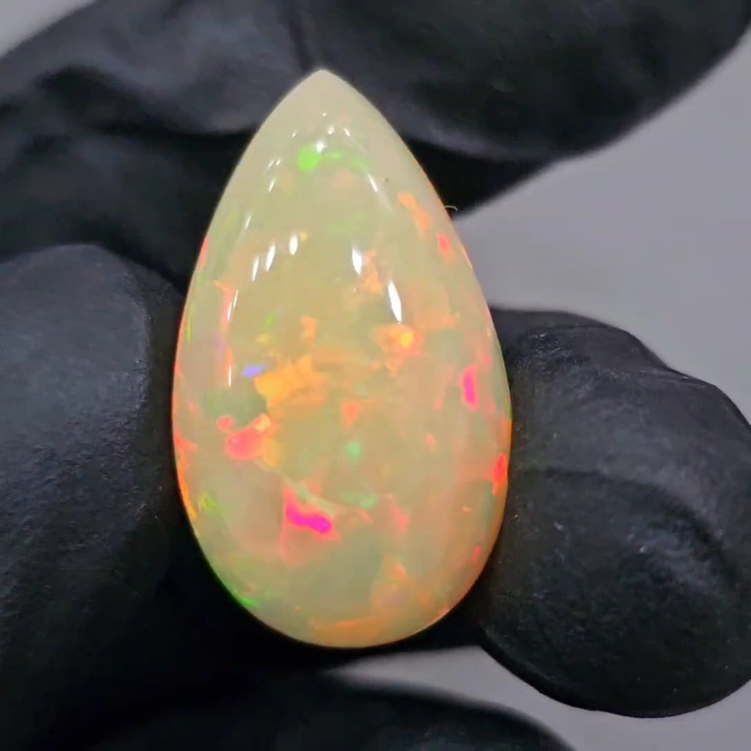 1 Pcs Of Natural Ethiopian Opal Cabochon | Pear| Size: 25x15mm