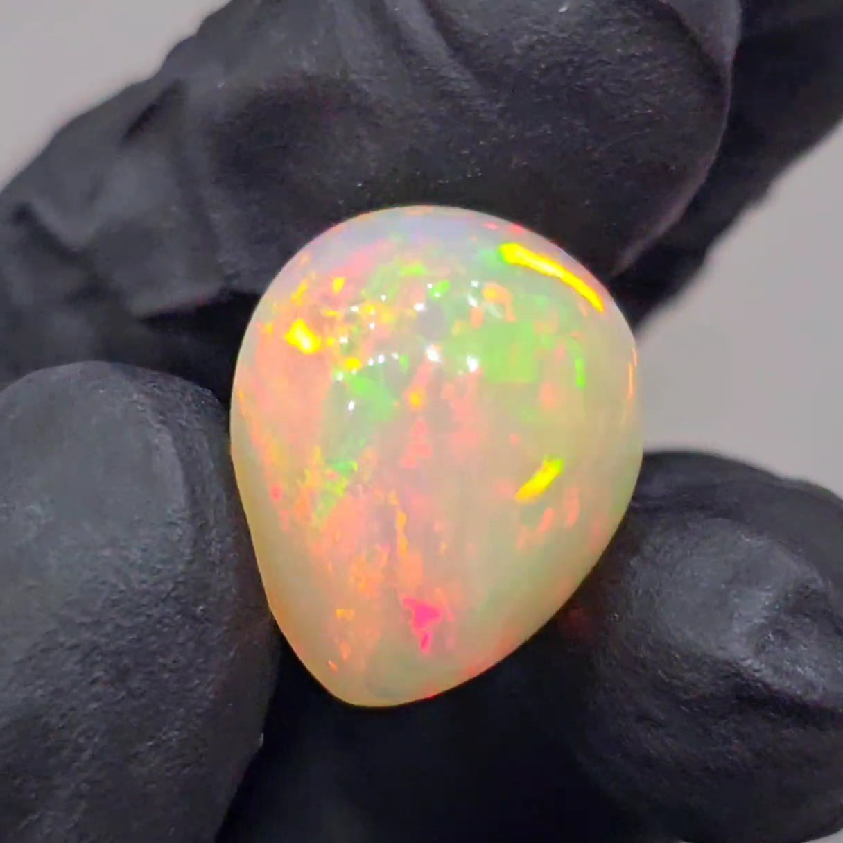 1 Pcs Of Natural Ethiopian Opal Cabochon | Pear| Size: 19x16mm