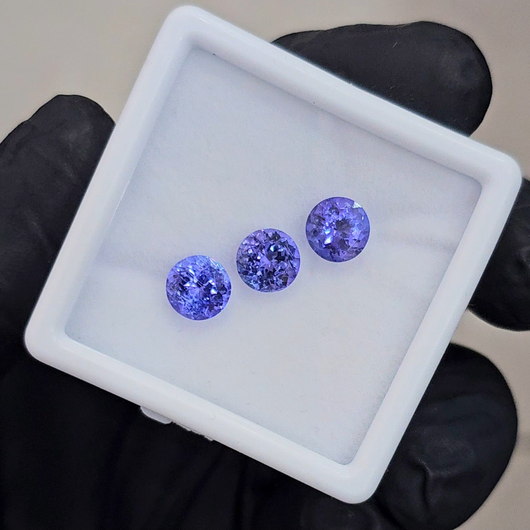 3 Pcs Natural Tanzanite Faceted | Shape: Round| Size: 7mm