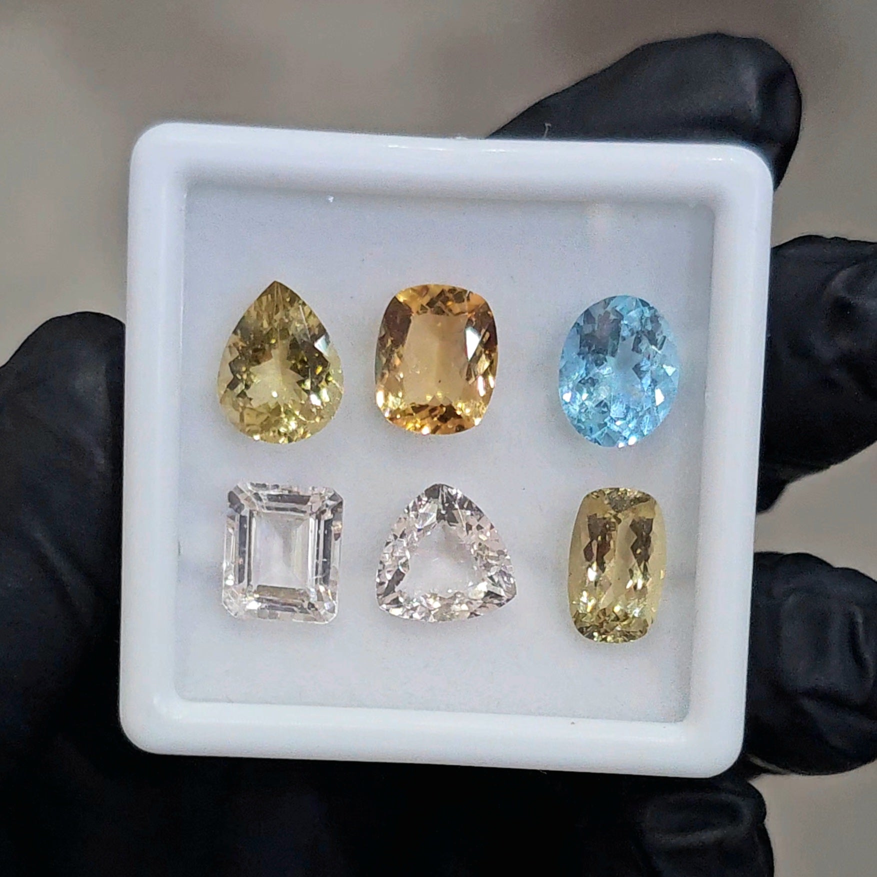 6 Pcs of Natural Mix Beryls; Green Beryls, Morganite, Aquamarine & Heliodor |Shape: Mix | Size:9-10mm
