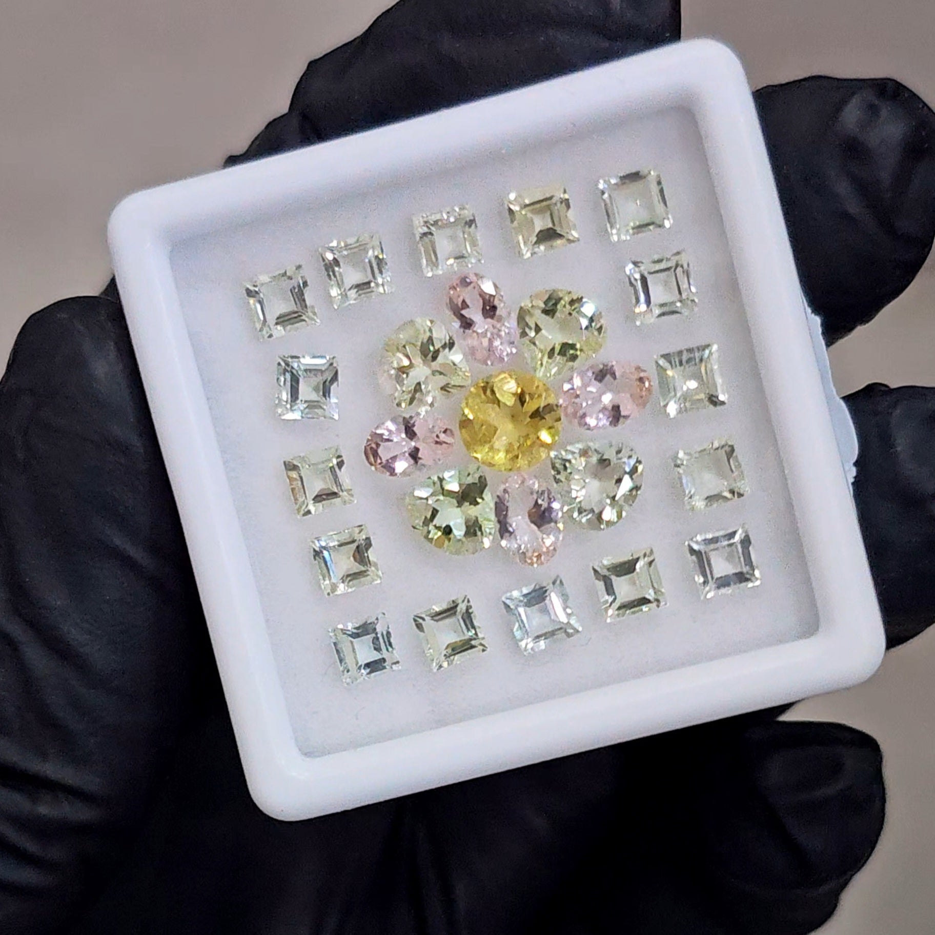 25 Pcs Natural Green Beryl , Morganite And Heliodor Faceted unheated | Shape: Mix | Size: 4-6mm