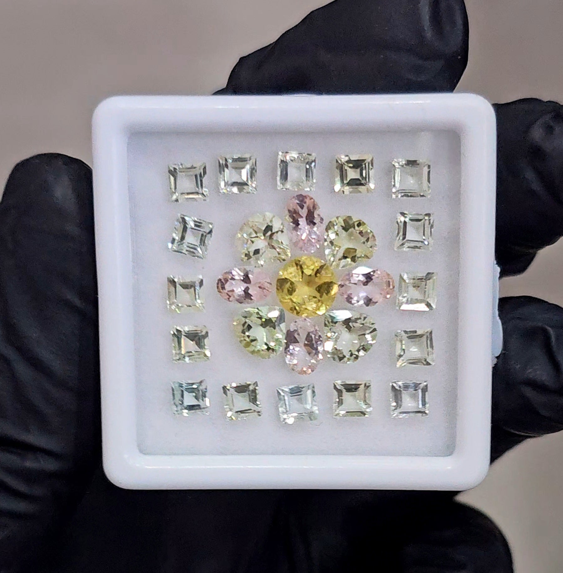 25 Pcs Natural Green Beryl , Morganite And Heliodor Faceted unheated | Shape: Mix | Size: 4-6mm