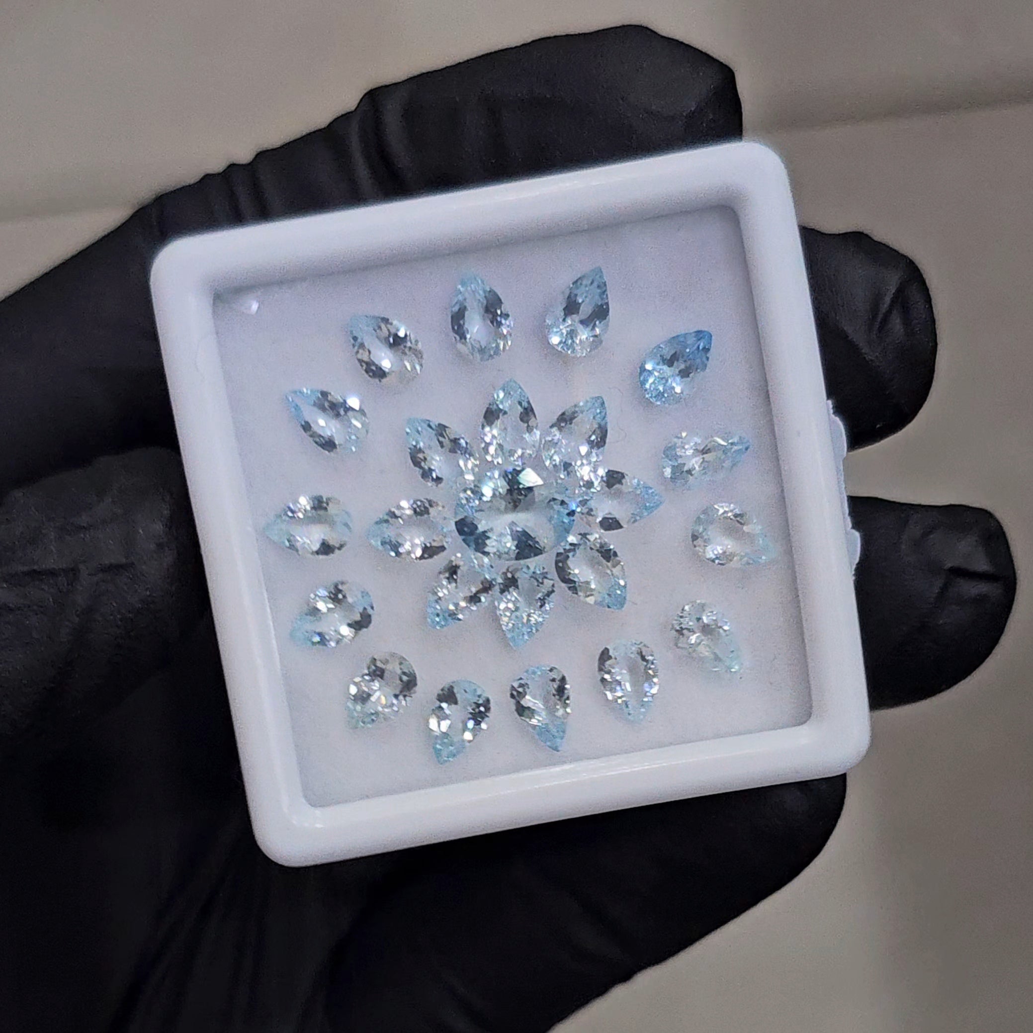 23 Pcs Natural Aquamarine Faceted Unheated | Shape: Mix| Size: 6-8mm