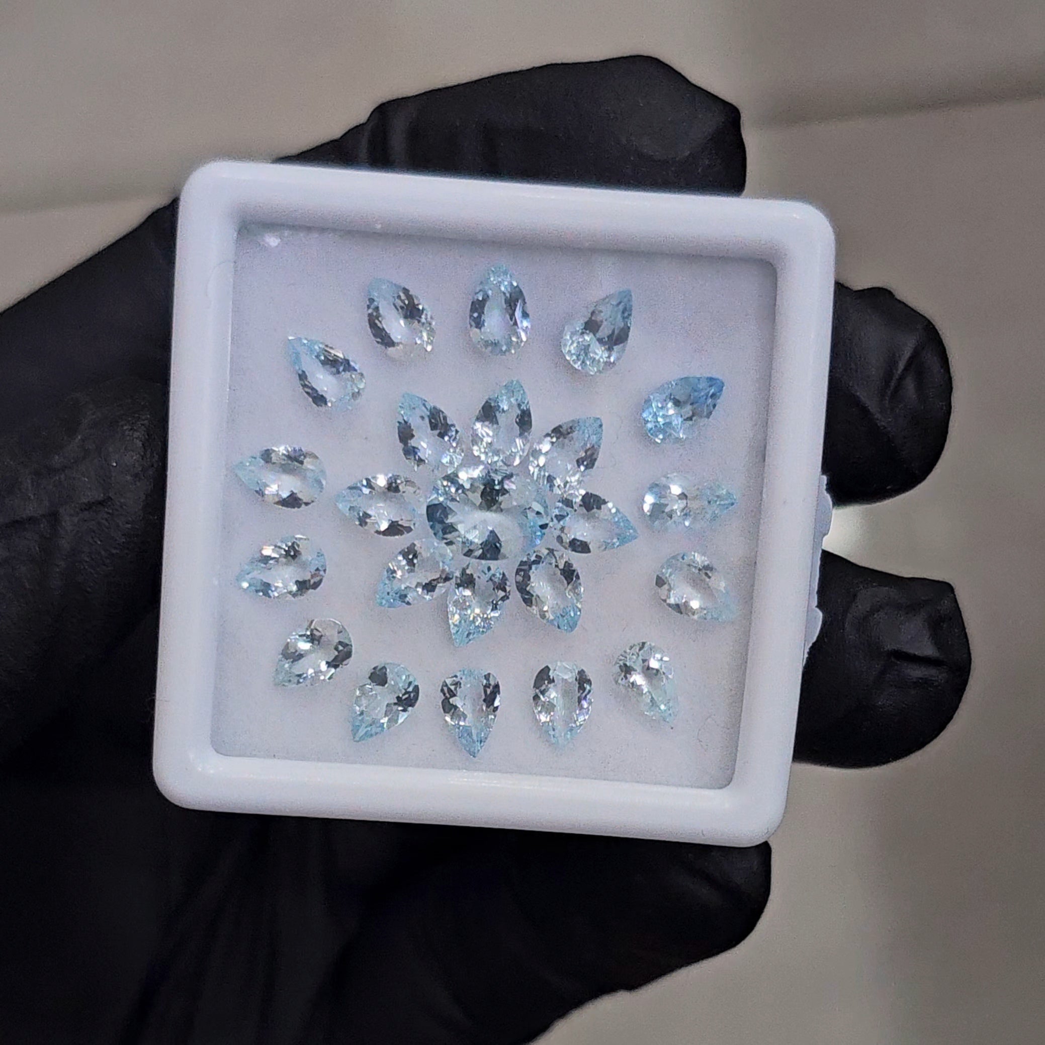 23 Pcs Natural Aquamarine Faceted Unheated | Shape: Mix| Size: 6-8mm