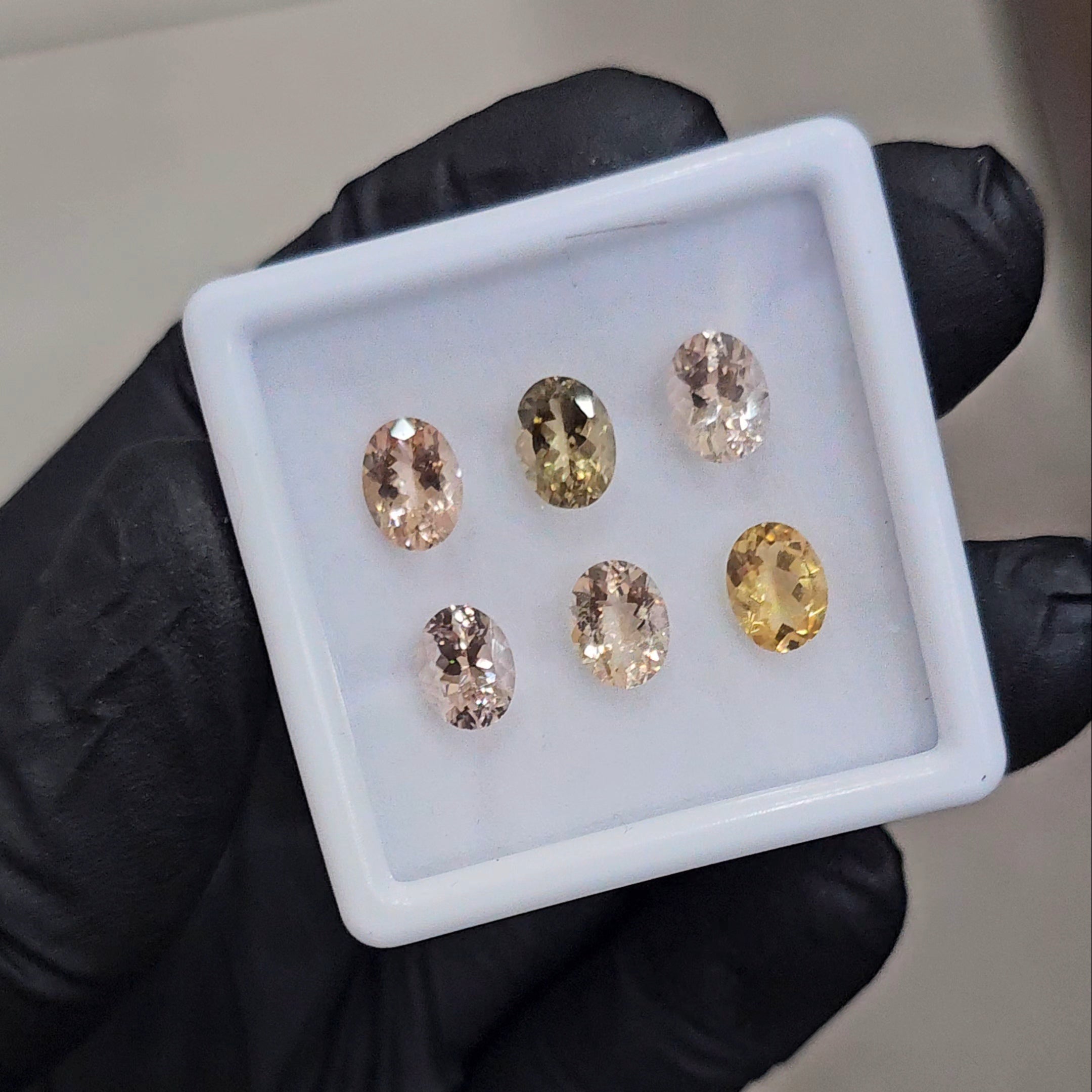 6 Pcs of Natural Mix Beryls; Morganite,Heliodor & Green Beryls | Oval | 8x6mm