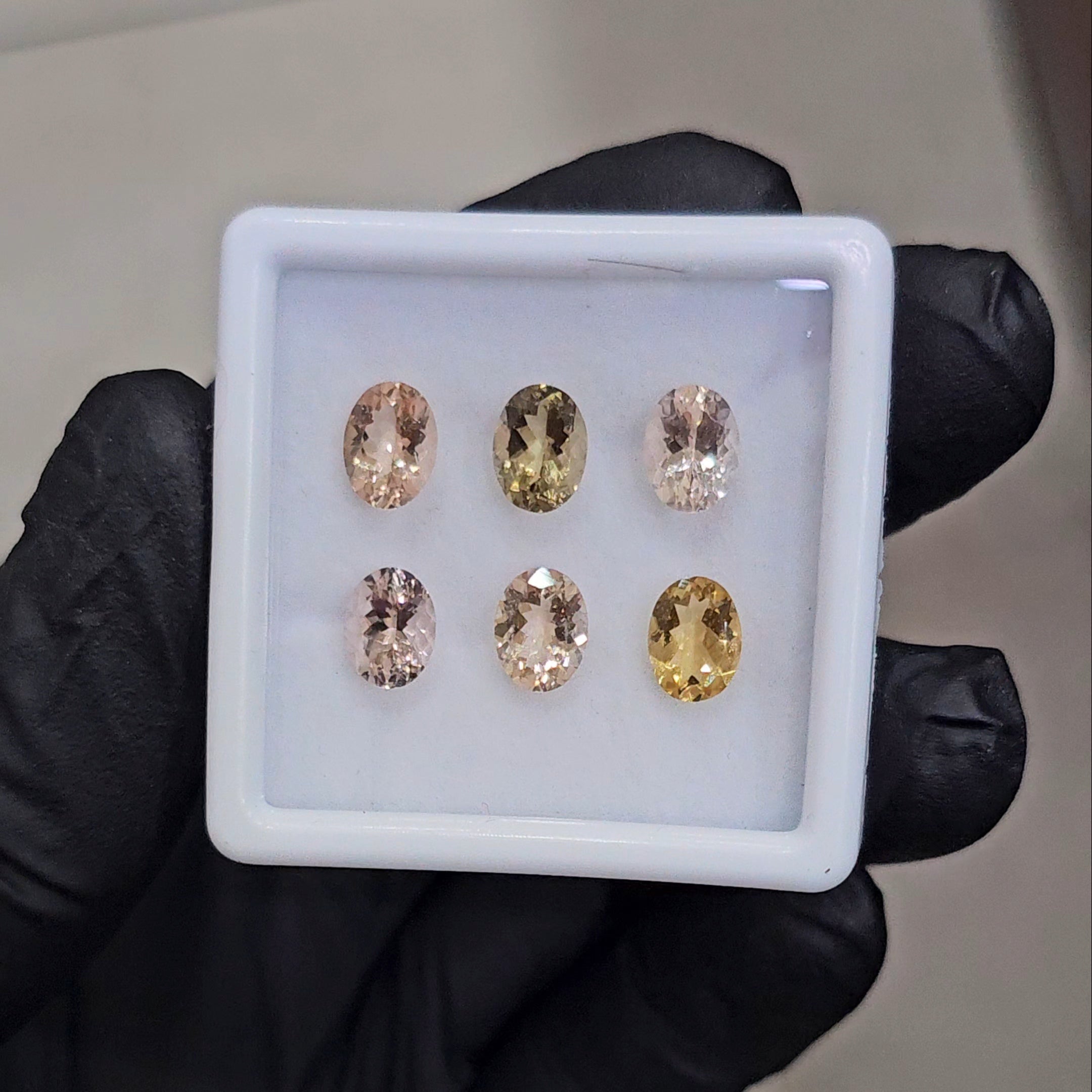 6 Pcs of Natural Mix Beryls; Morganite,Heliodor & Green Beryls | Oval | 8x6mm