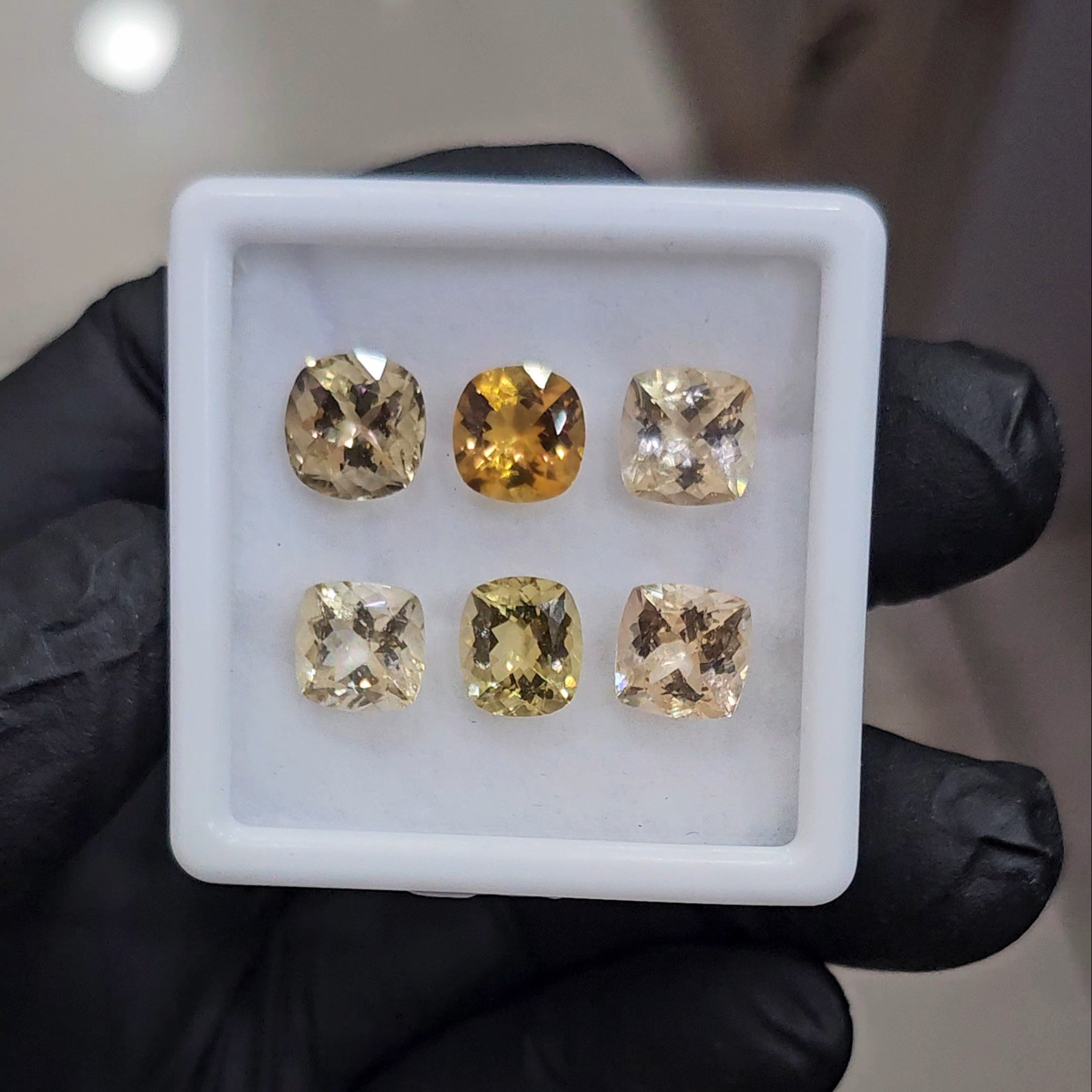 6 Pcs of Natural Mix Beryls; Morganite, Heliodor & Green Beryl | Square & Rectangle | Size:8mm
