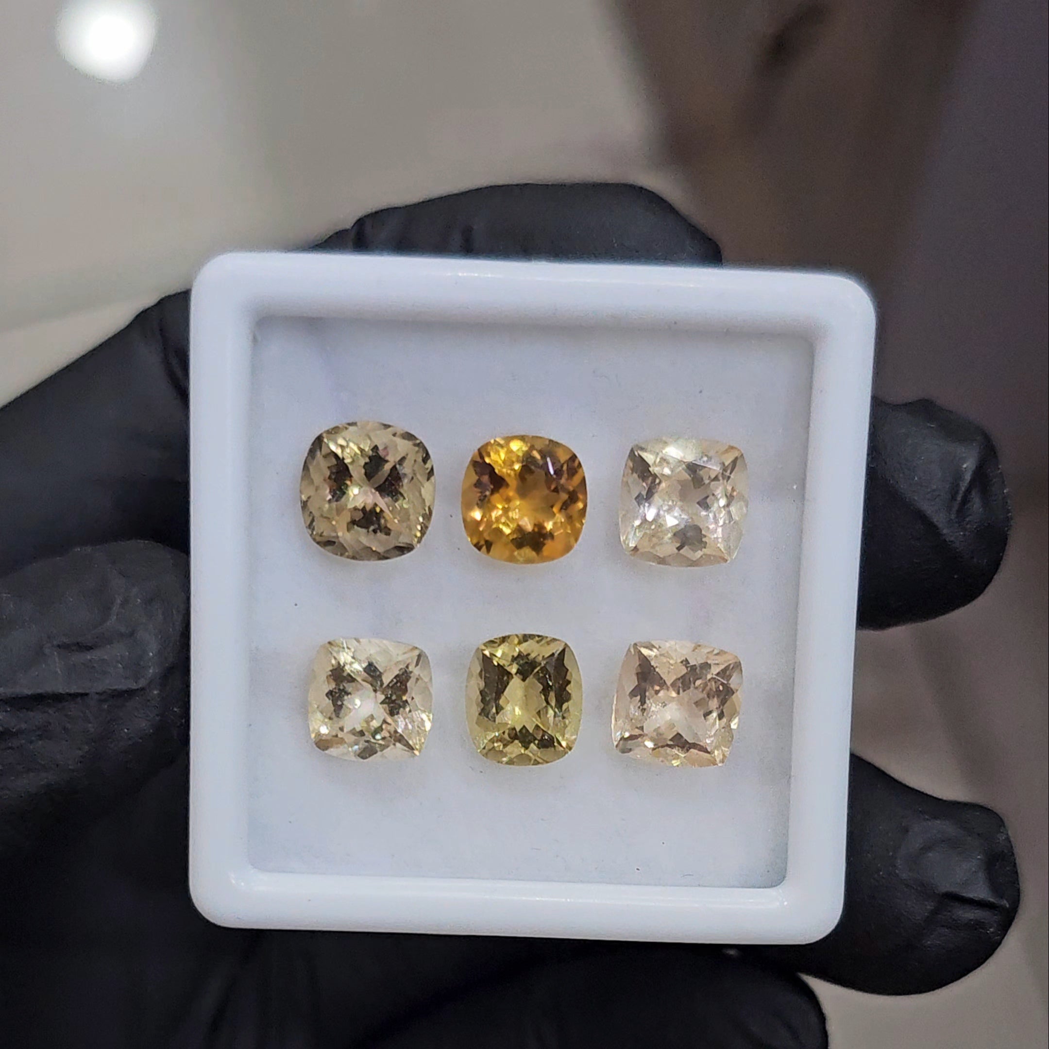 6 Pcs of Natural Mix Beryls; Morganite, Heliodor & Green Beryl | Square & Rectangle | Size:8mm