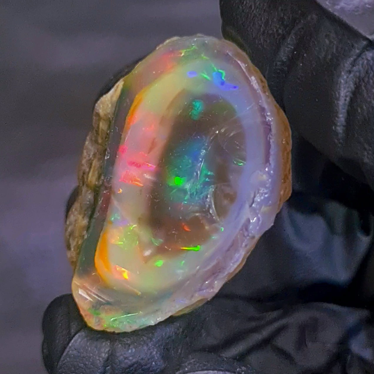 Natural Ethiopian Phantom Water Opal Rough | Raw untreated  | 39x28mm