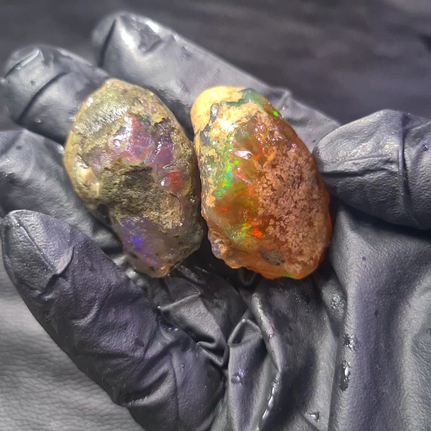 2 Pcs Natural Ethiopian Phantom Water Opal Rough | Raw untreated  | 45-43mm