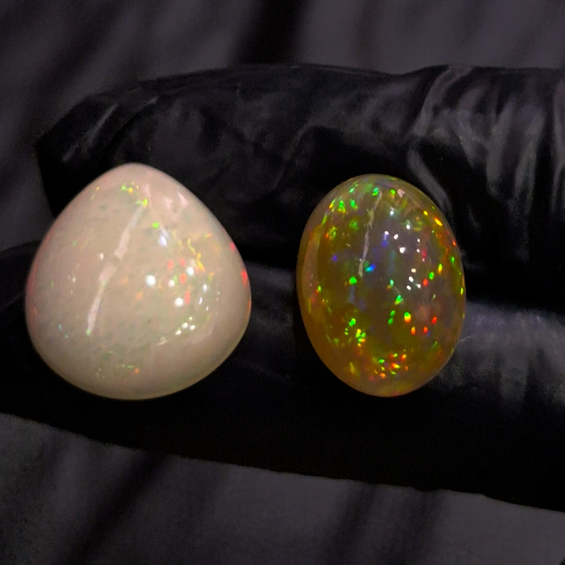 2 Pcs Natural Ethiopian Opal Cabochon | Mix | Size: 14-21mm