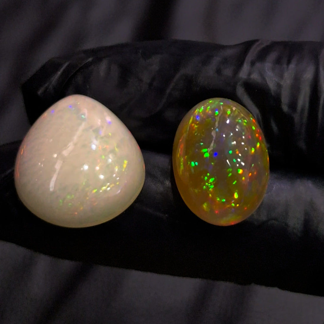 2 Pcs Natural Ethiopian Opal Cabochon | Mix | Size: 14-21mm