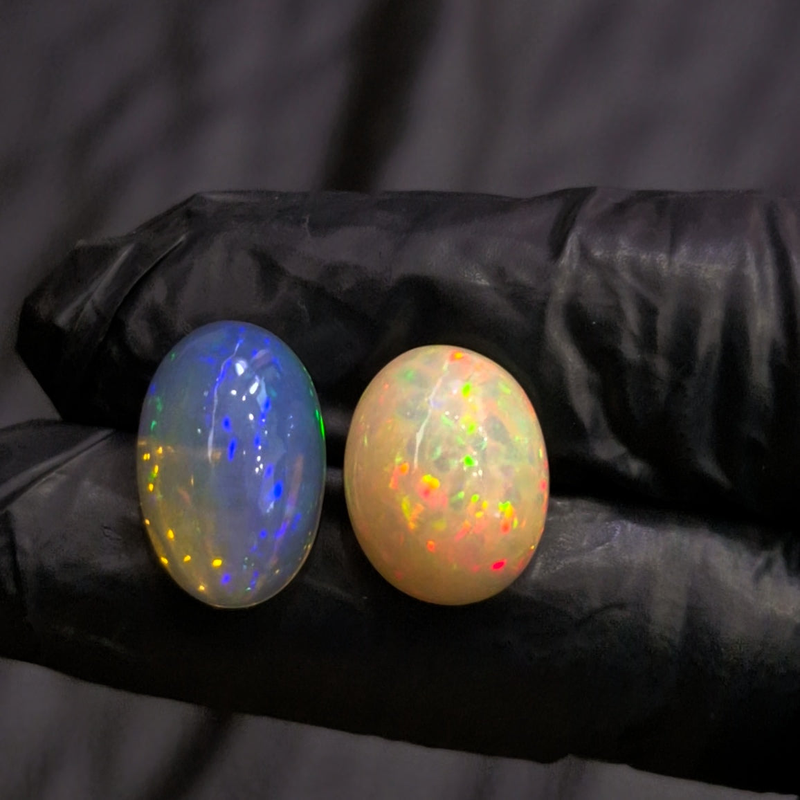 2 Pcs Natural Ethiopian Opal Cabochon | Oval | Size: 12-18mm
