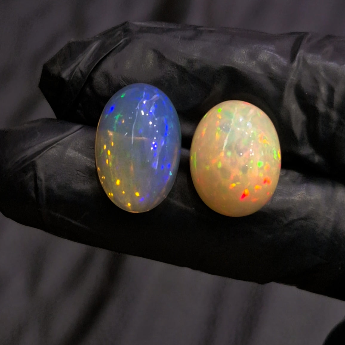 2 Pcs Natural Ethiopian Opal Cabochon | Oval | Size: 12-18mm