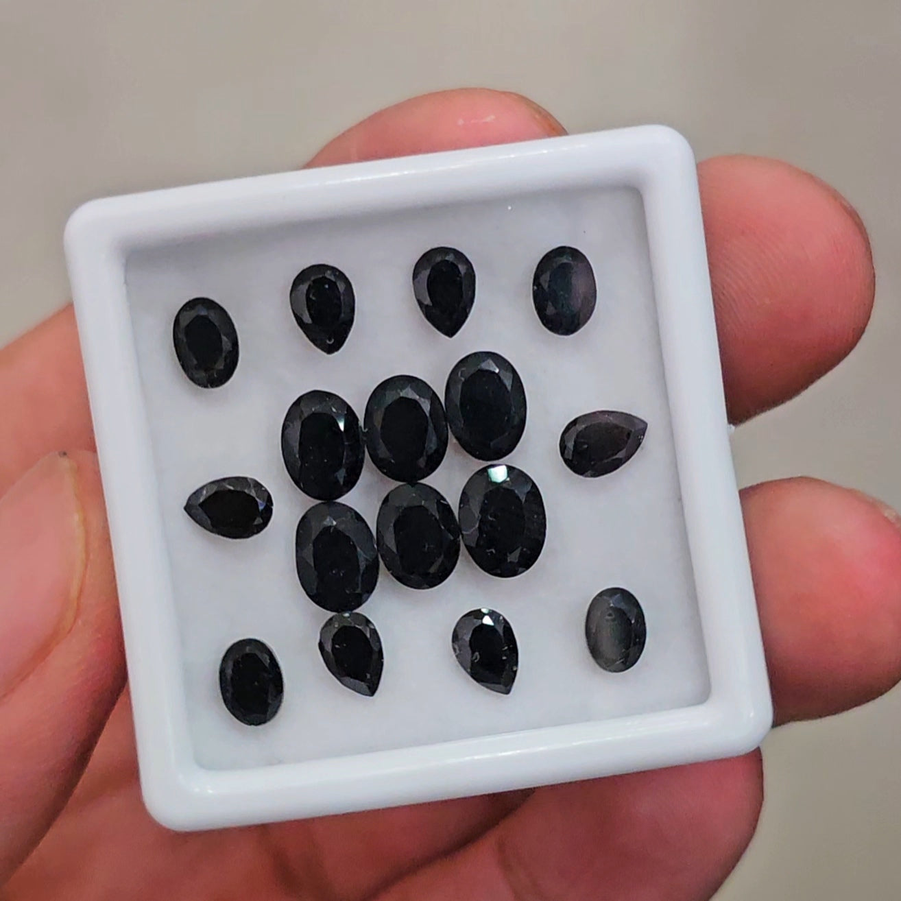 16 Pcs Natural Black Tourmaline Faceted  | Mix Shape | Size: 6-8mm