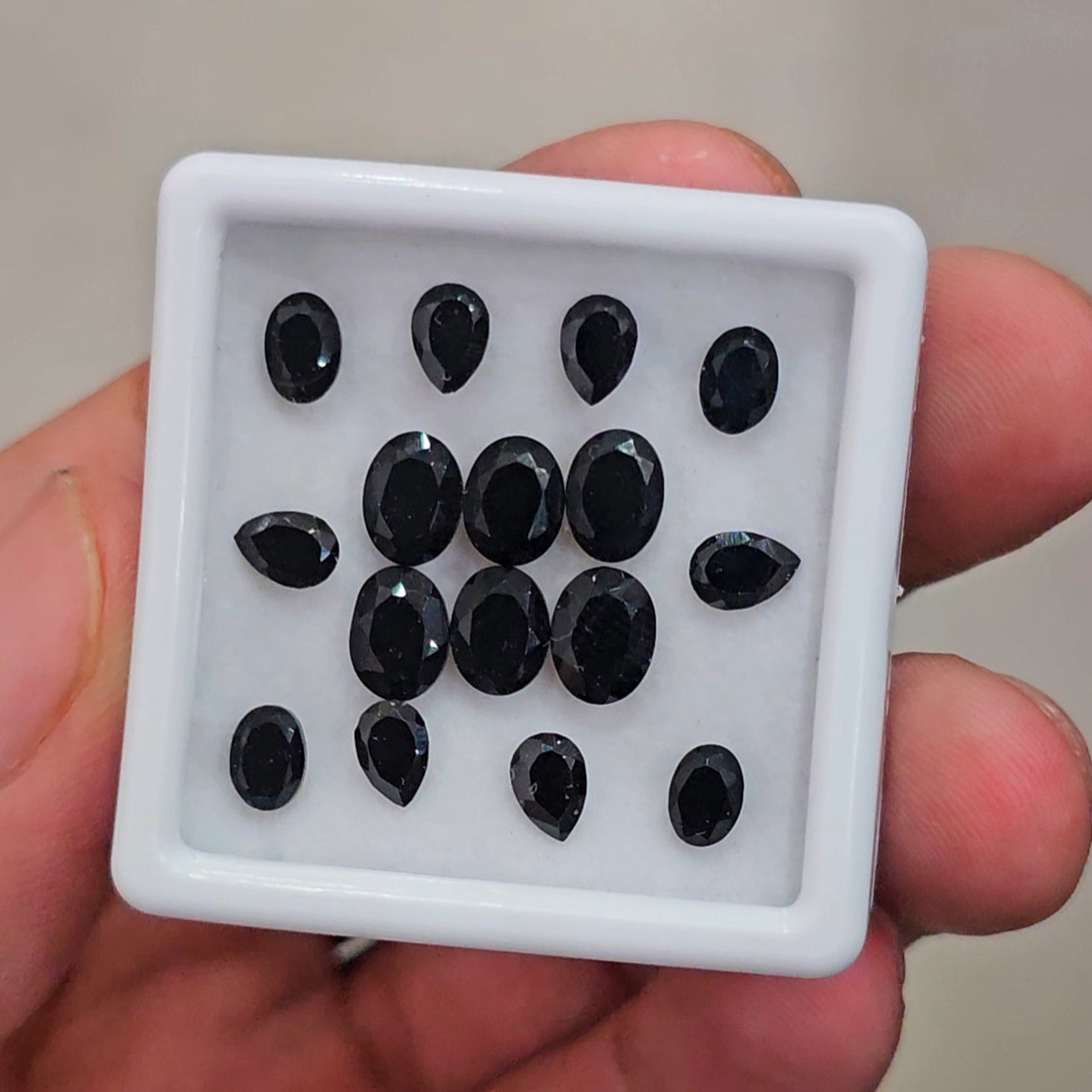 16 Pcs Natural Black Tourmaline Faceted  | Mix Shape | Size: 6-8mm