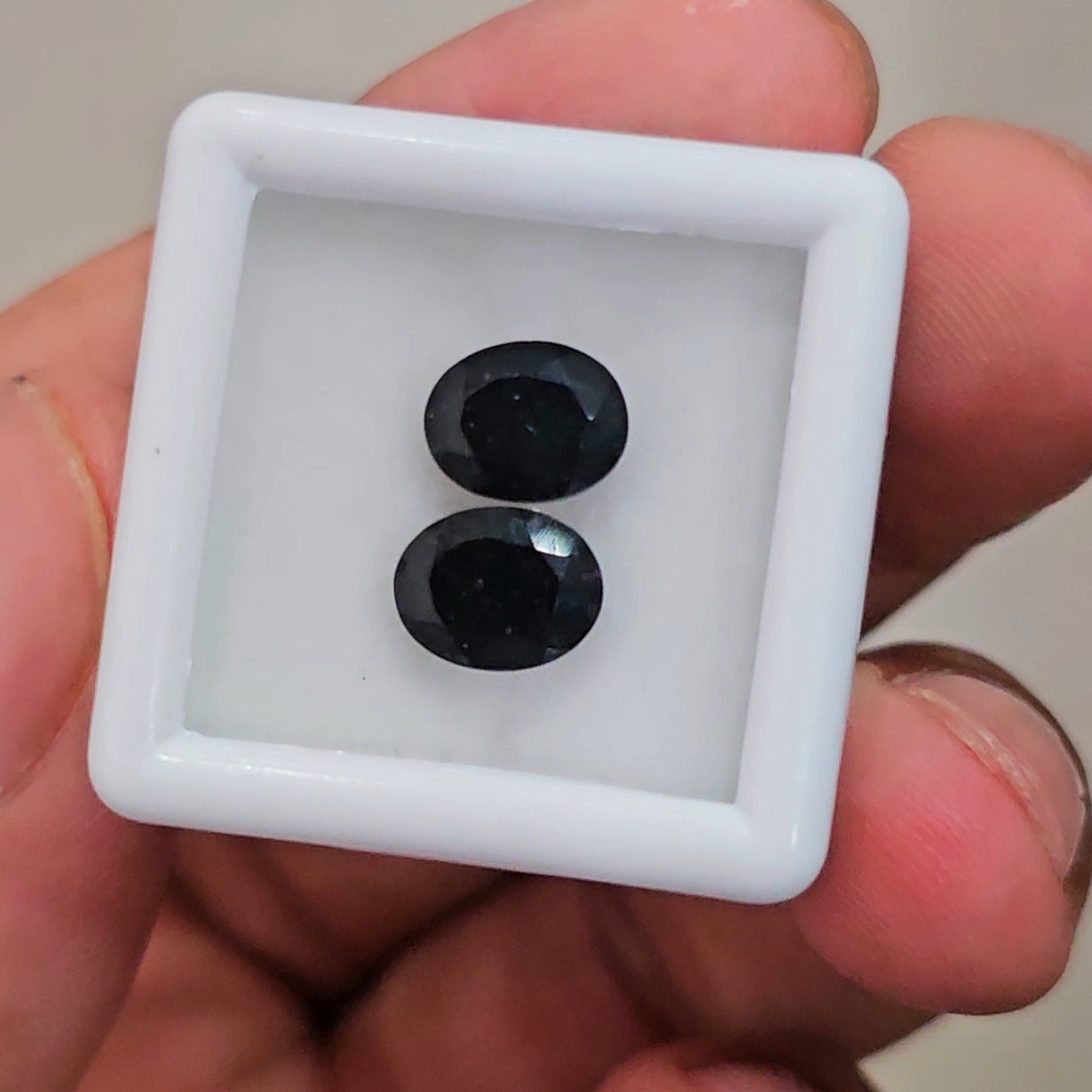 2 Pcs Natural Black Tourmaline Faceted  | Oval| Size: 6-8mm