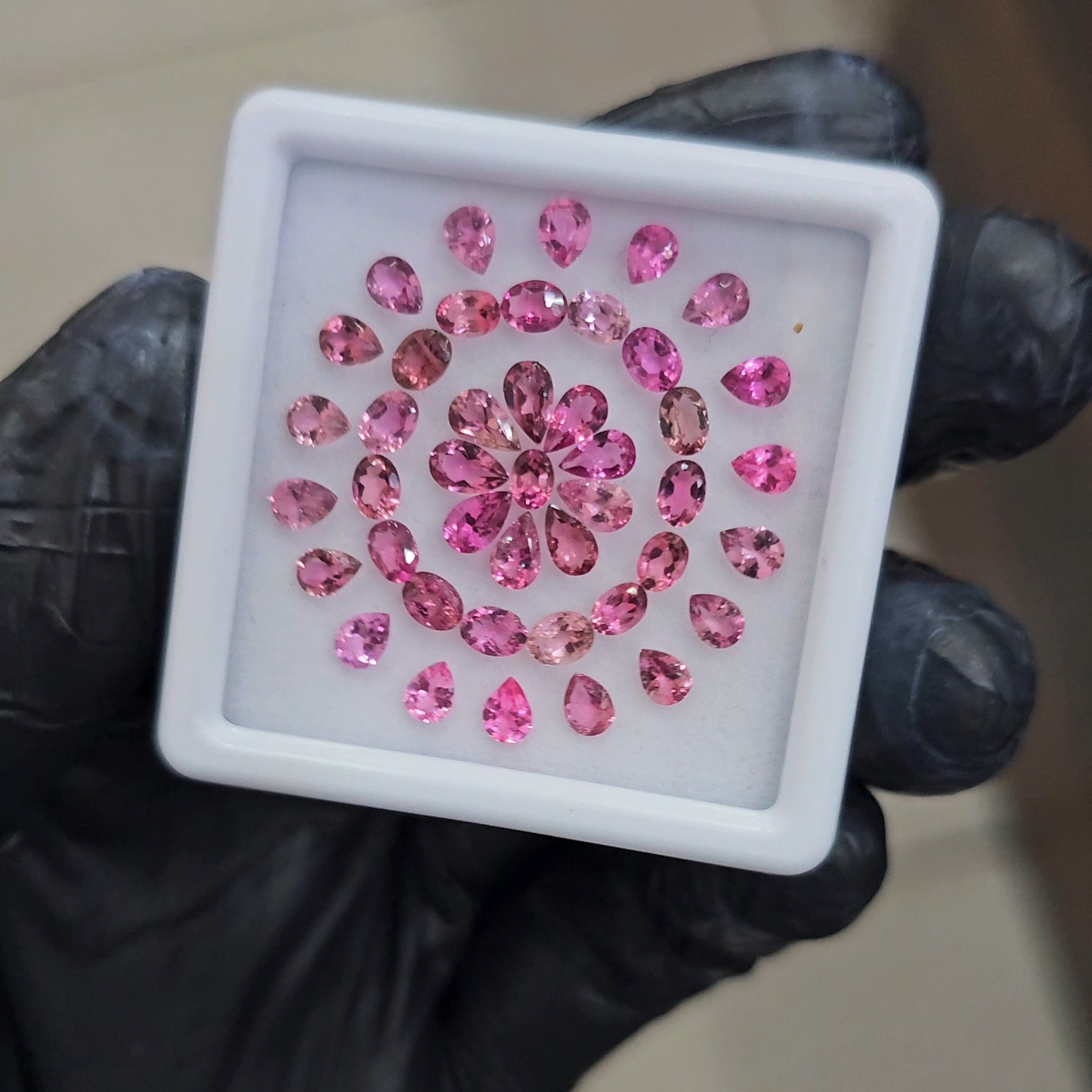 42 Pcs of Natural Pink Tourmaline Faceted  | Mix | Size: 5x3mm - The LabradoriteKing