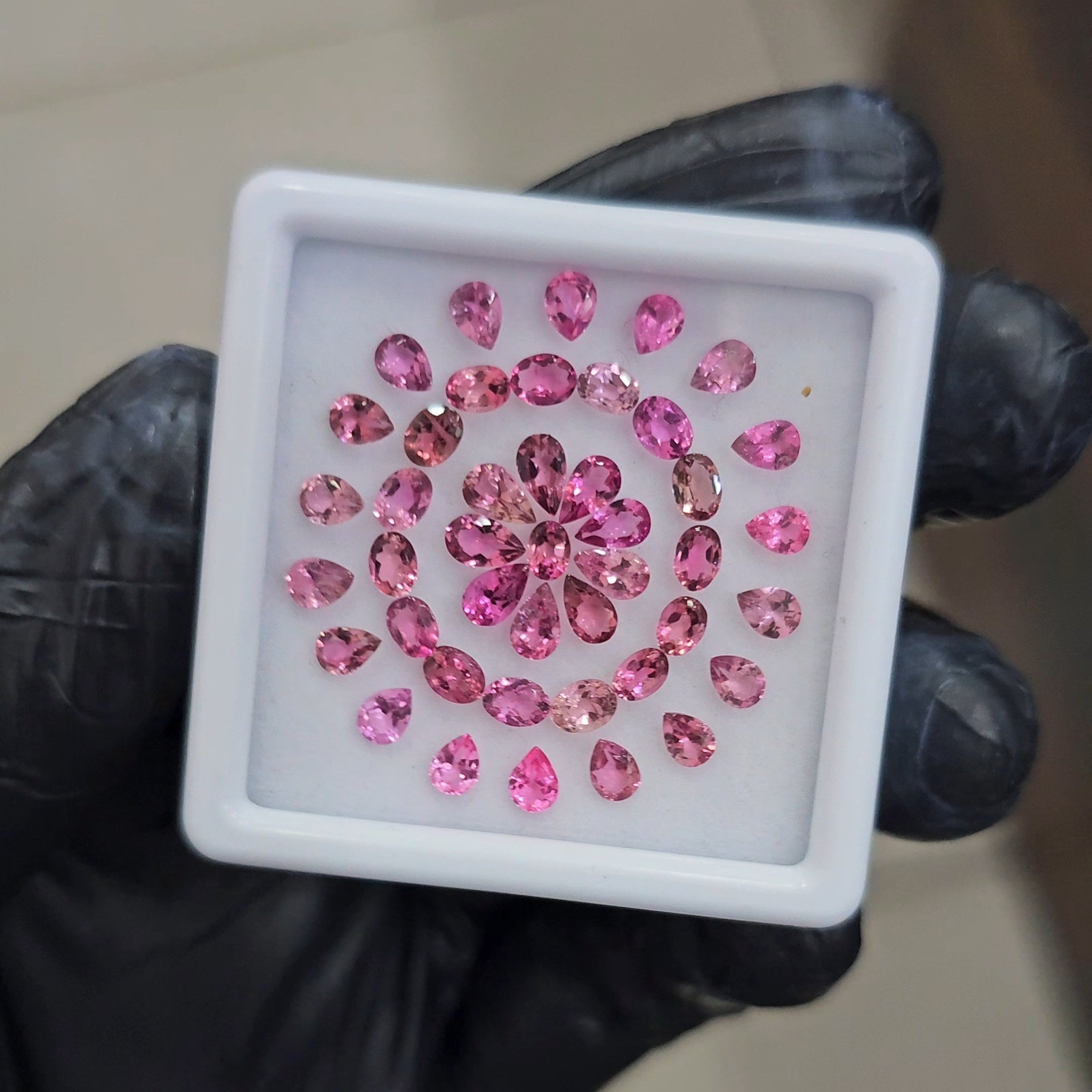 42 Pcs of Natural Pink Tourmaline Faceted  | Mix | Size: 5x3mm - The LabradoriteKing