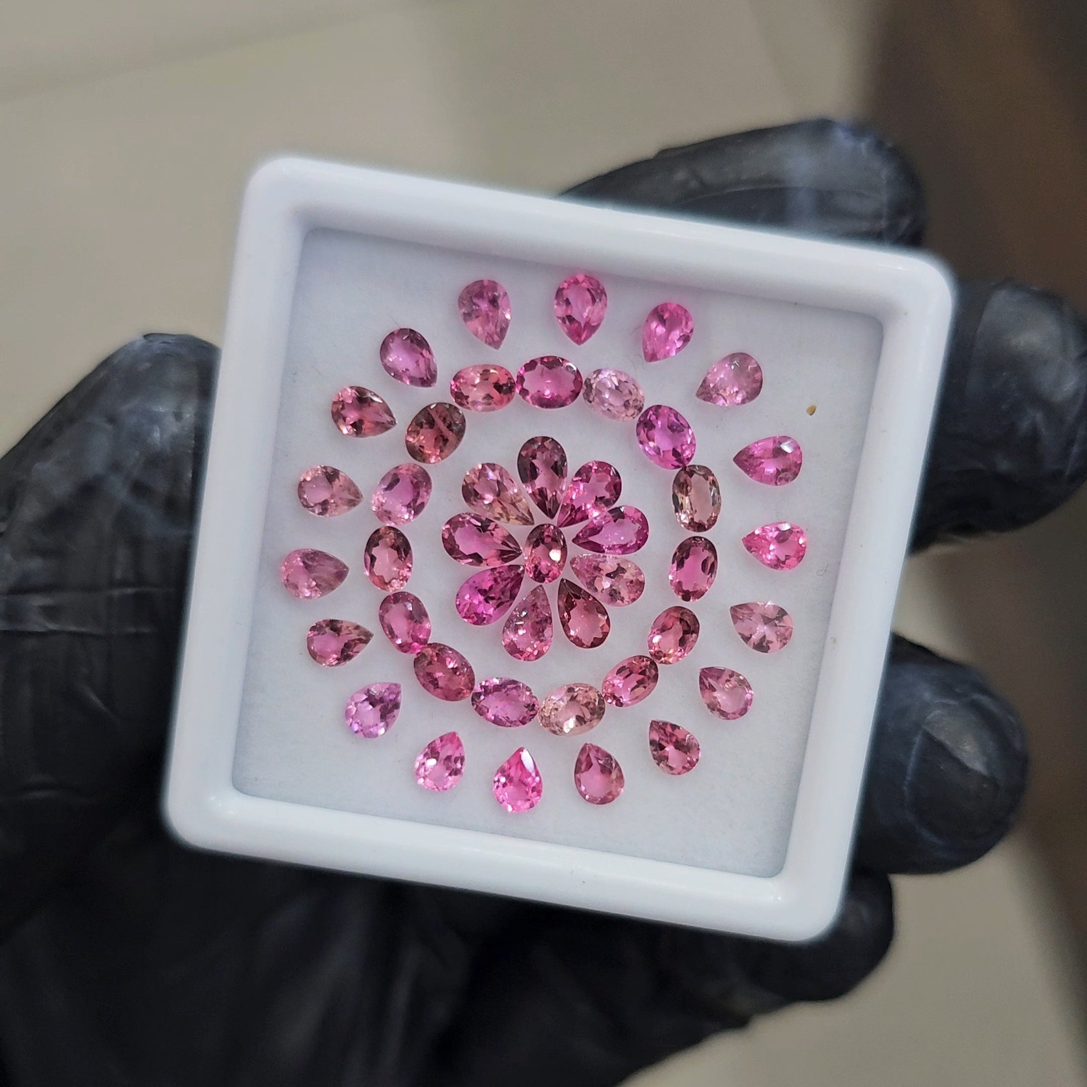 42 Pcs of Natural Pink Tourmaline Faceted  | Mix | Size: 5x3mm - The LabradoriteKing