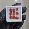 9 Pcs Of Natural Orange Kyanite Faceted |Oval Shape| Size: 7-10mm
