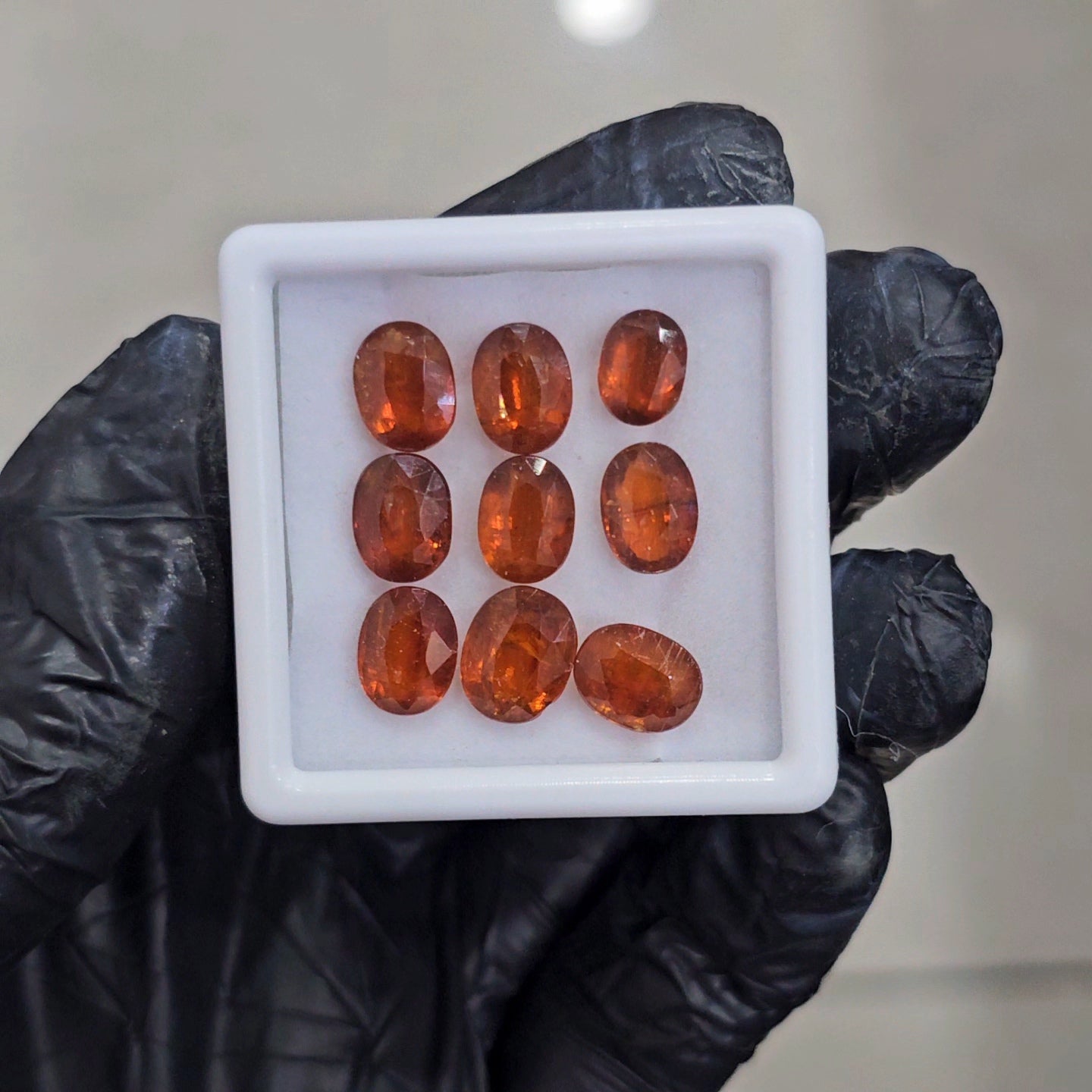 9 Pcs Of Natural Orange Kyanite Faceted |Oval Shape| Size: 7-10mm