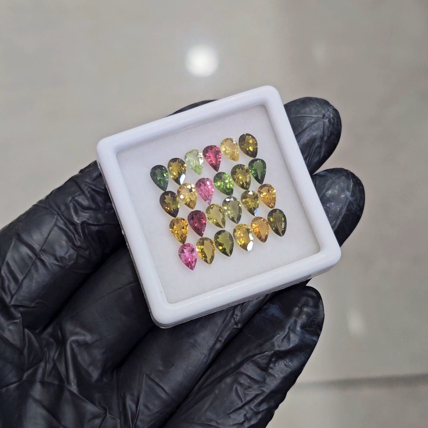 24 Pcs of Natural Tourmaline Faceted  | Pear | Size: 6x4mm