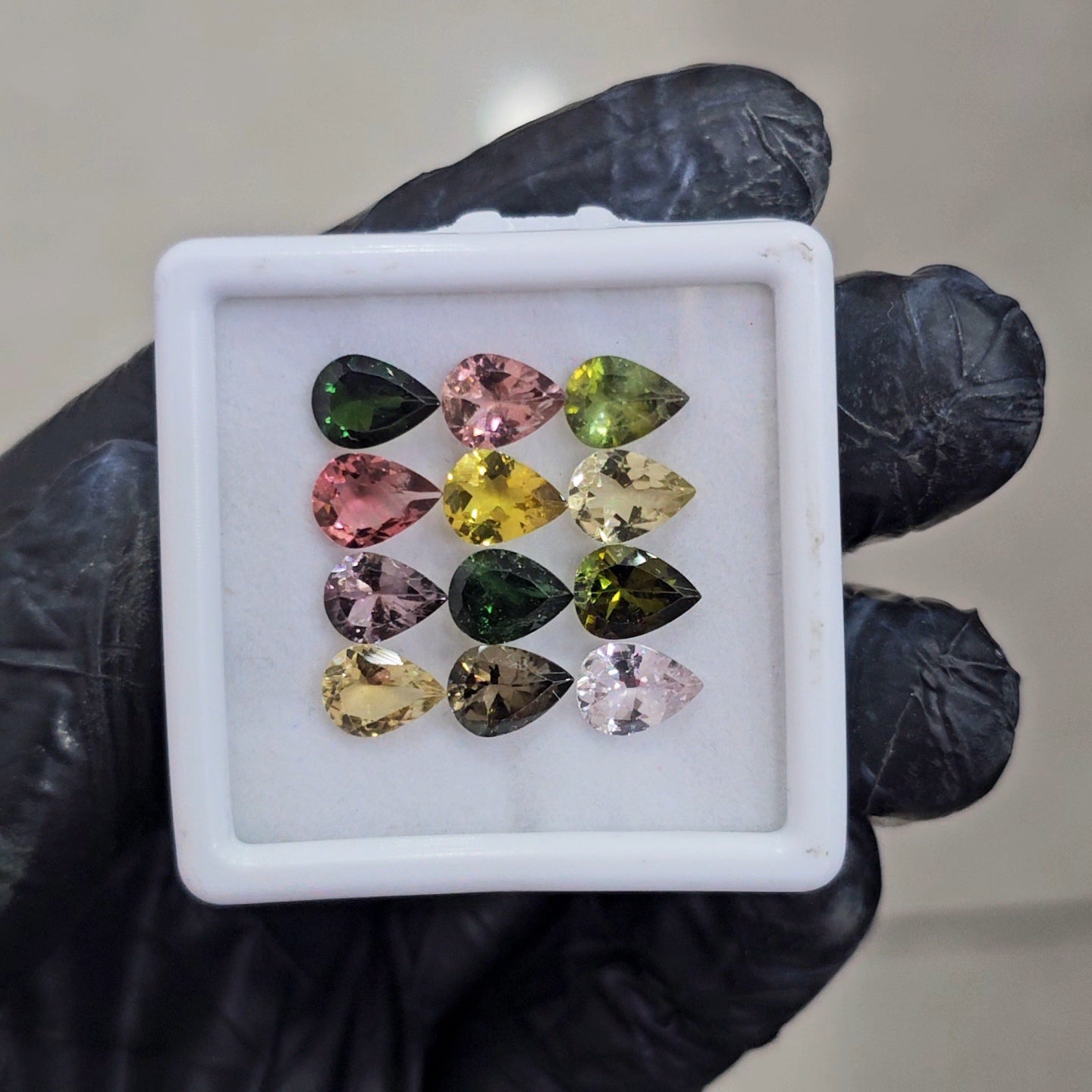12 Pcs of Natural Tourmaline Faceted  | Pear | Size: 8x6mm