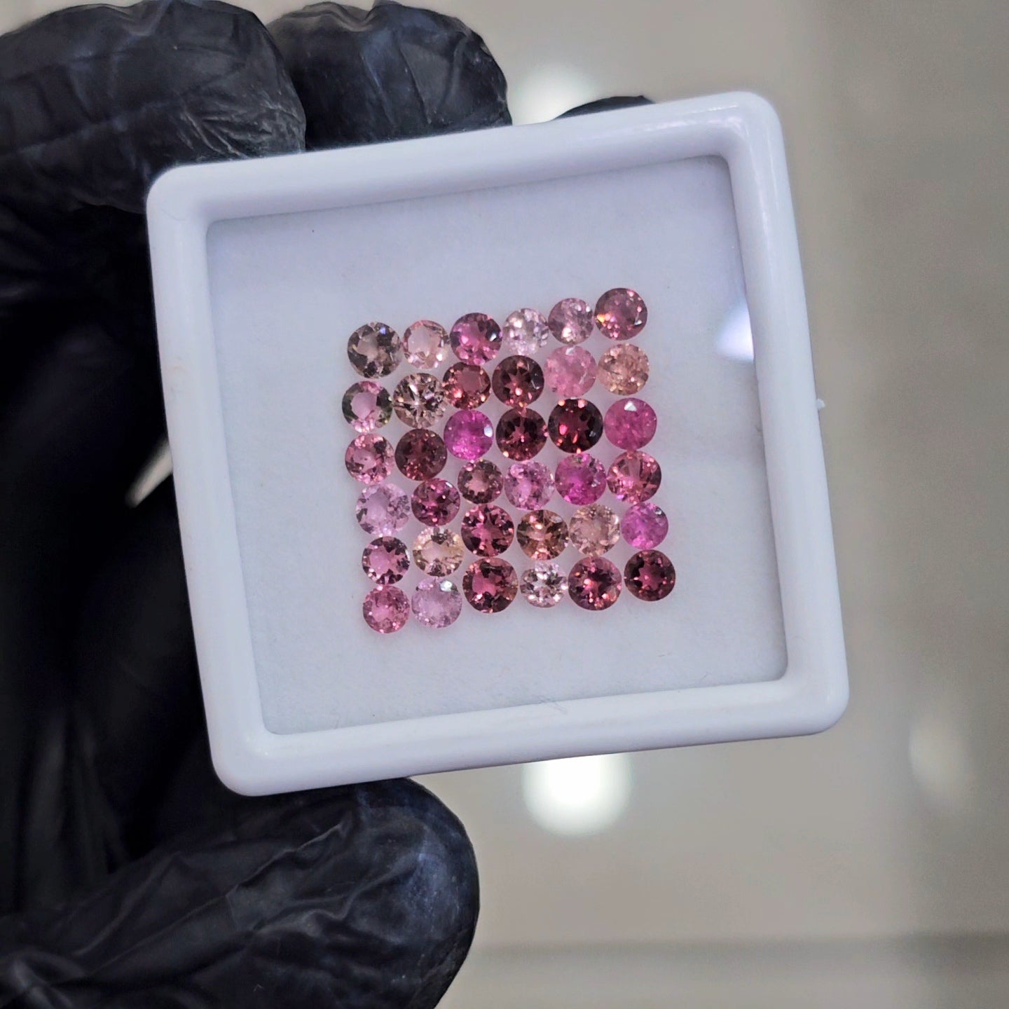 36 Pcs of Natural Pink Tourmaline Faceted  | Round | Size: 3mm